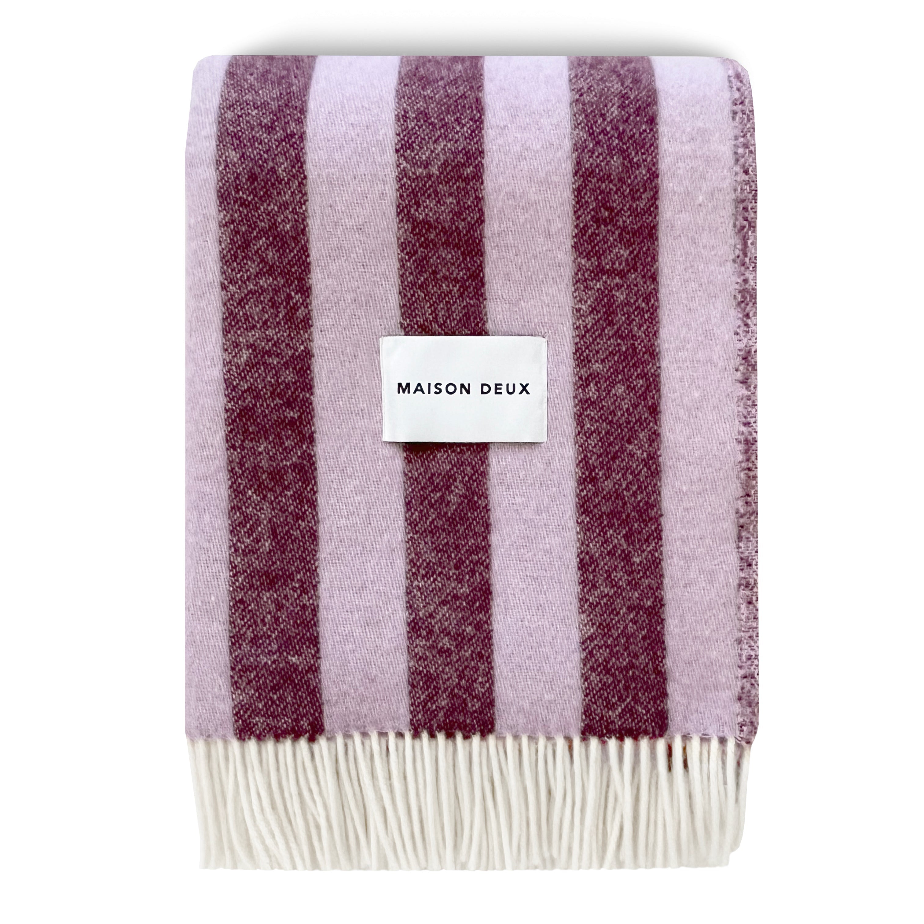 MAISON DEUX CANDY WRAP BLANKET LILAC AUBERGINE
