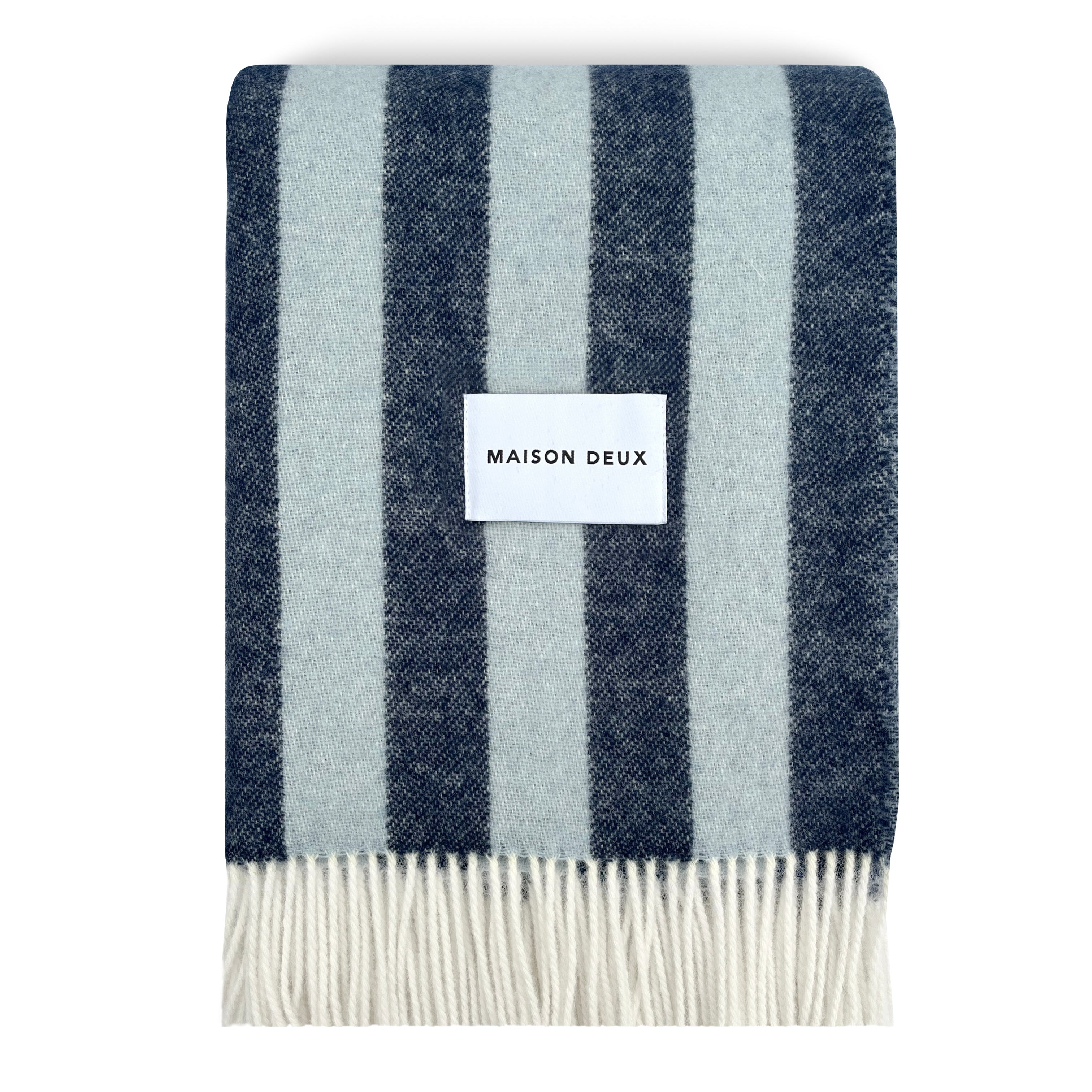 MAISON DEUX CANDY WRAP BLANKET NAVY ICE BLUE