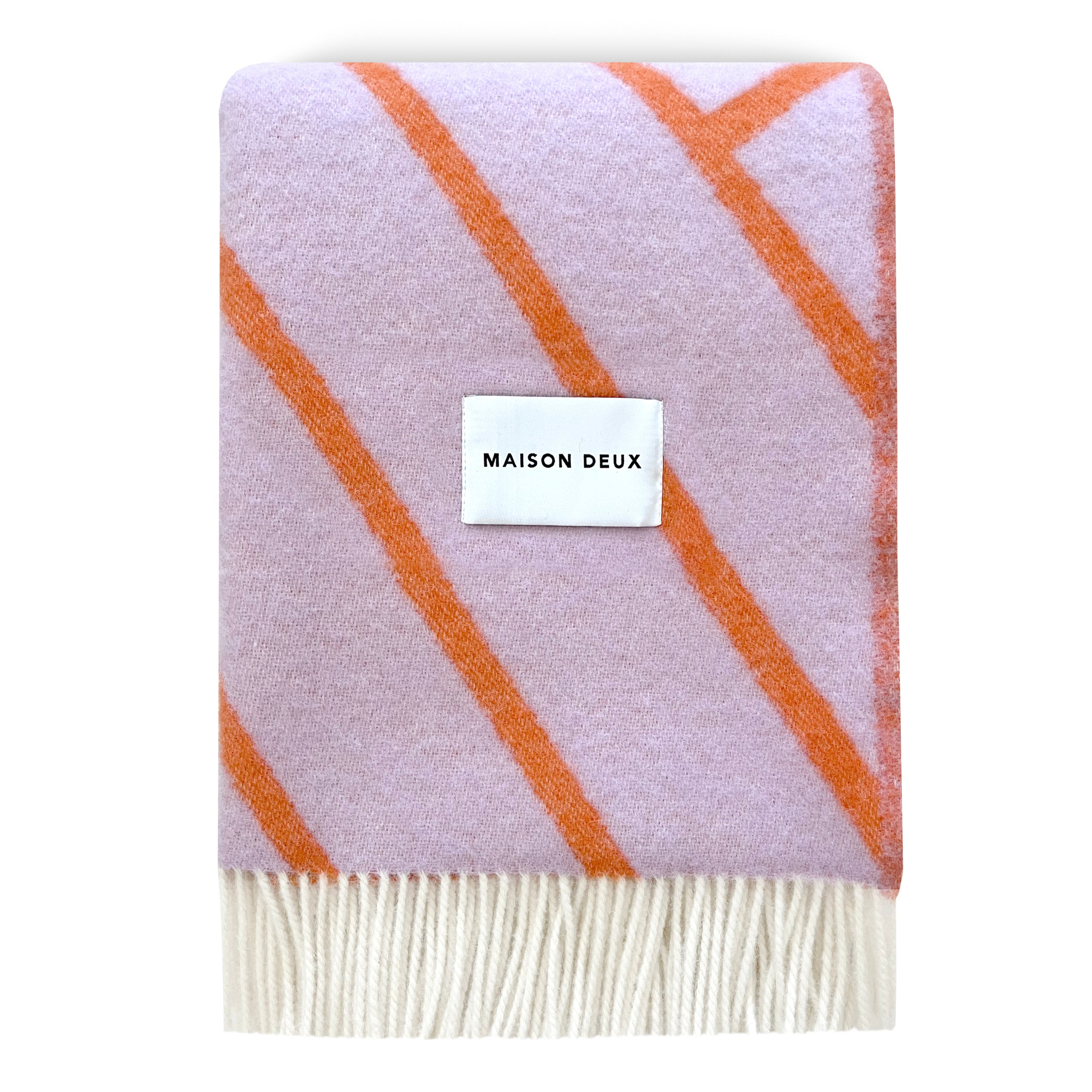 MAISON DEUX LINES BLANKET LILAC ORANGE