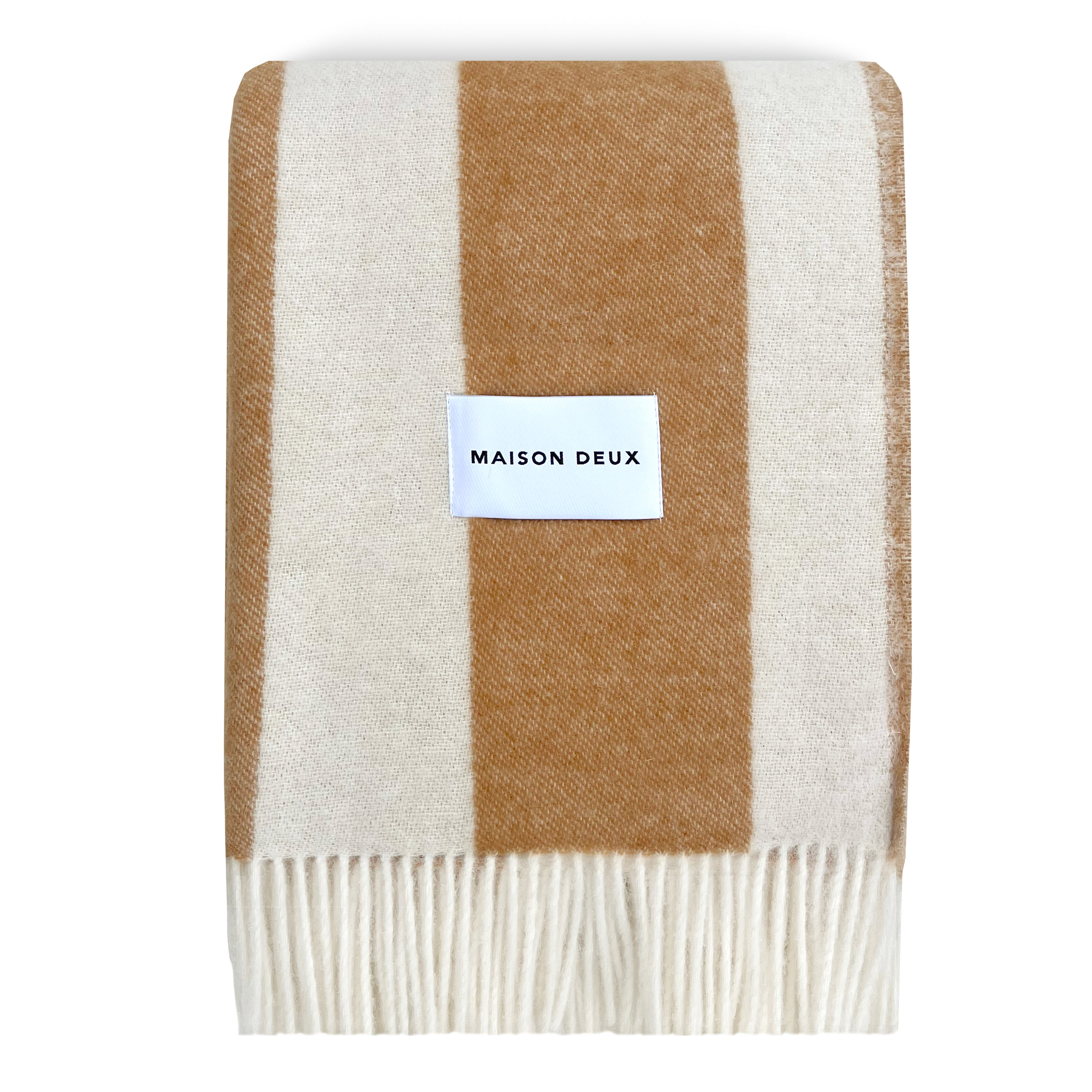 MAISON DEUX ROUGH STRIPE BLANKET TERRA