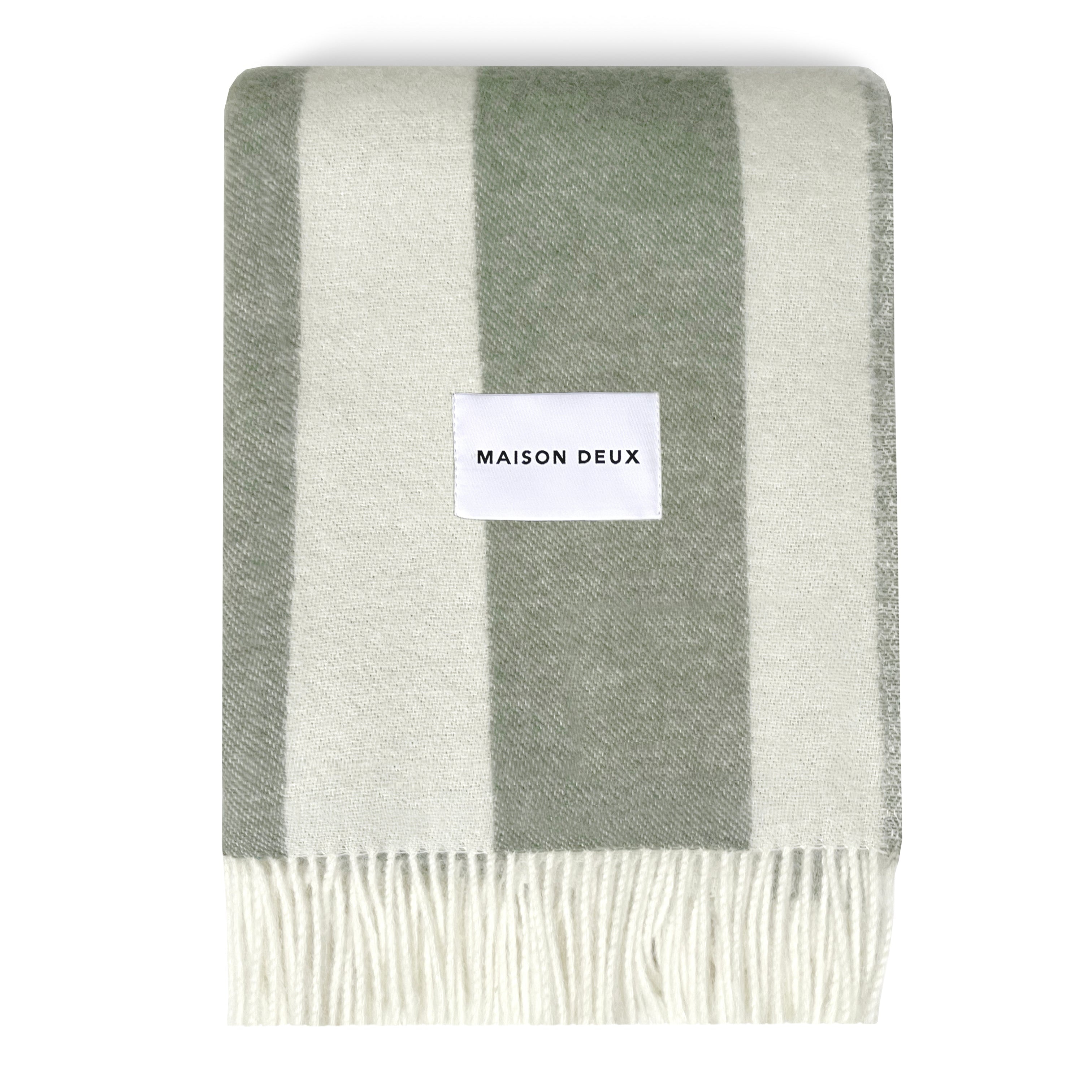 MAISON DEUX ROUGH STRIPE BLANKET AGAVE