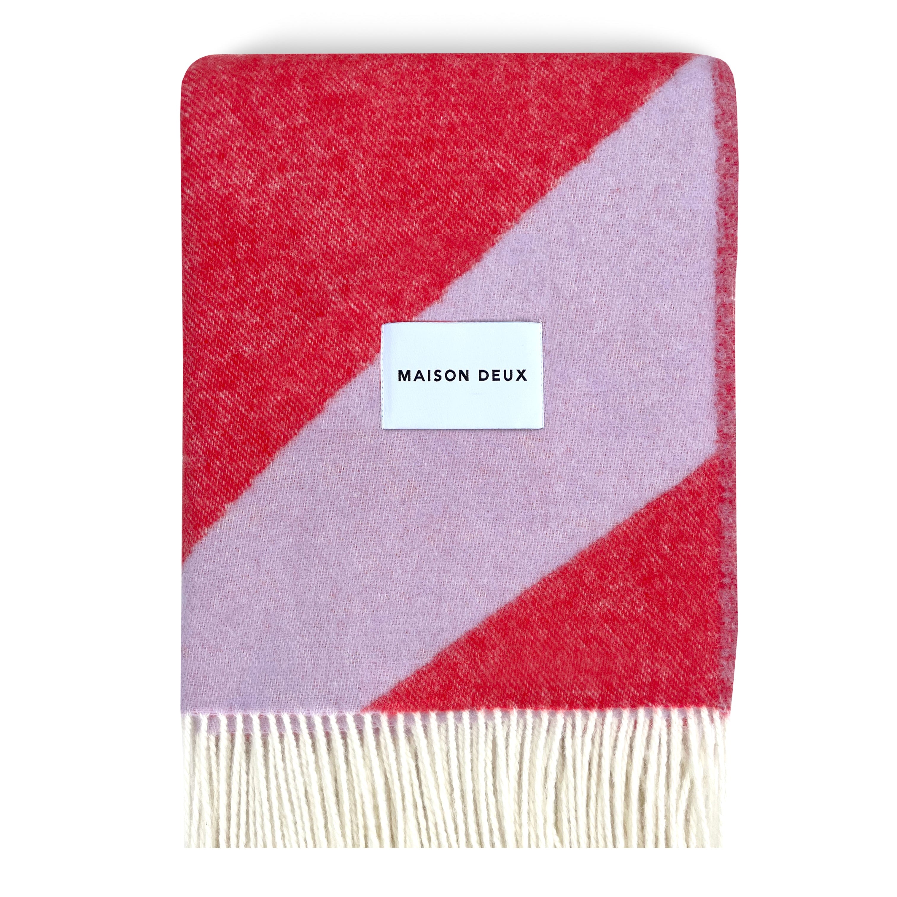 MAISON DEUX CANDY SWIRL BLANKET LILAC SCARLET