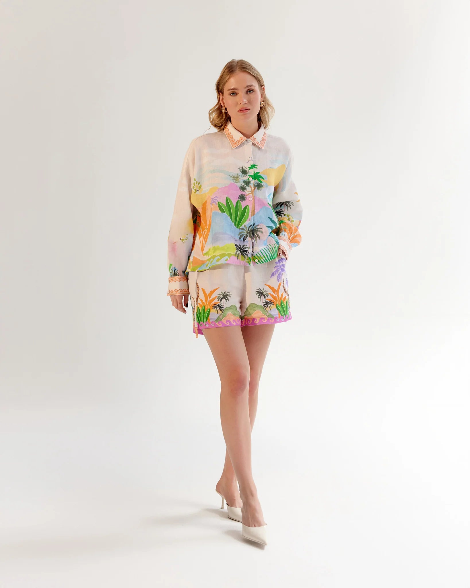 Mia Shorts-By the Sea Linen
