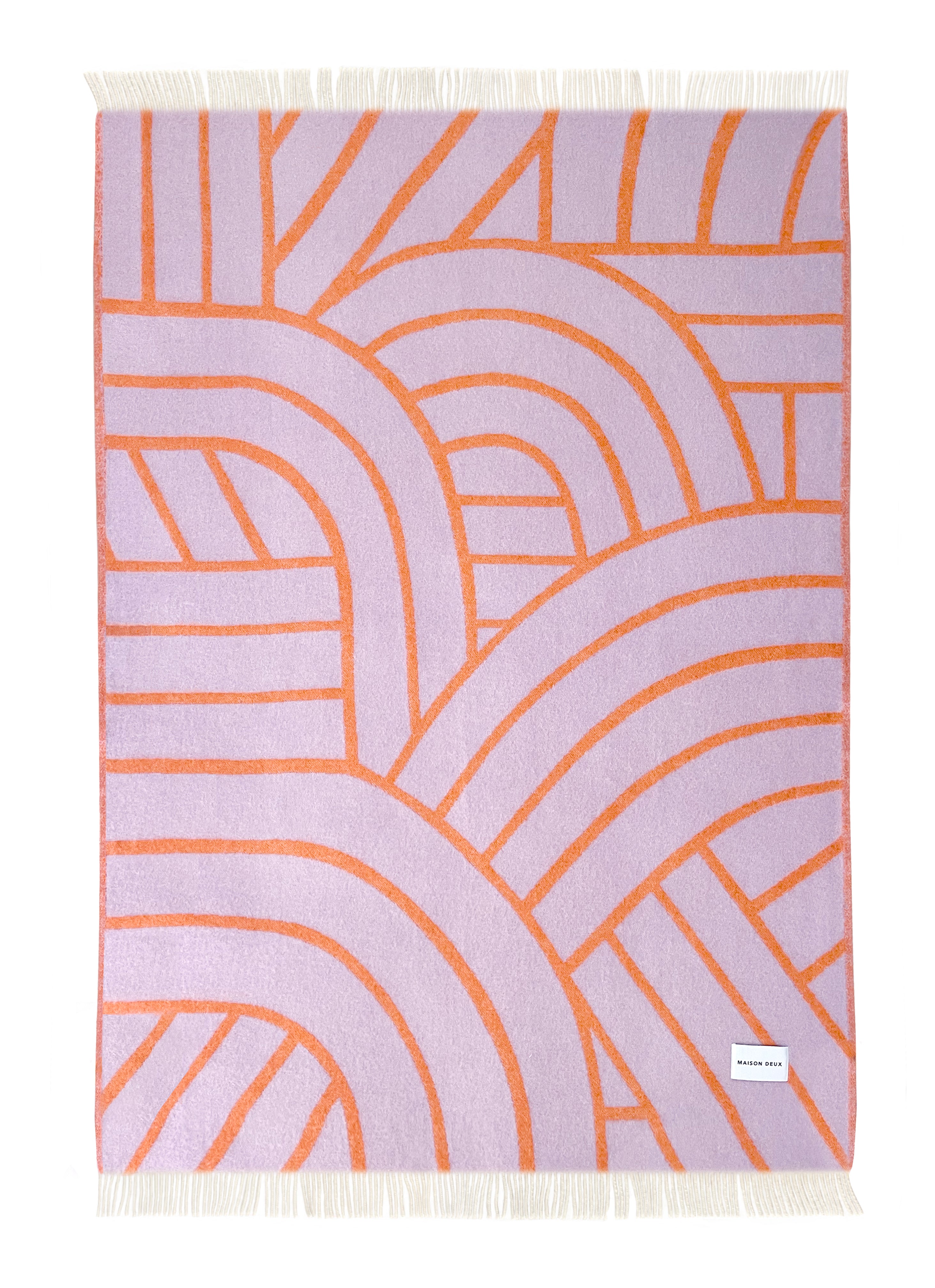 MAISON DEUX LINES BLANKET LILAC ORANGE