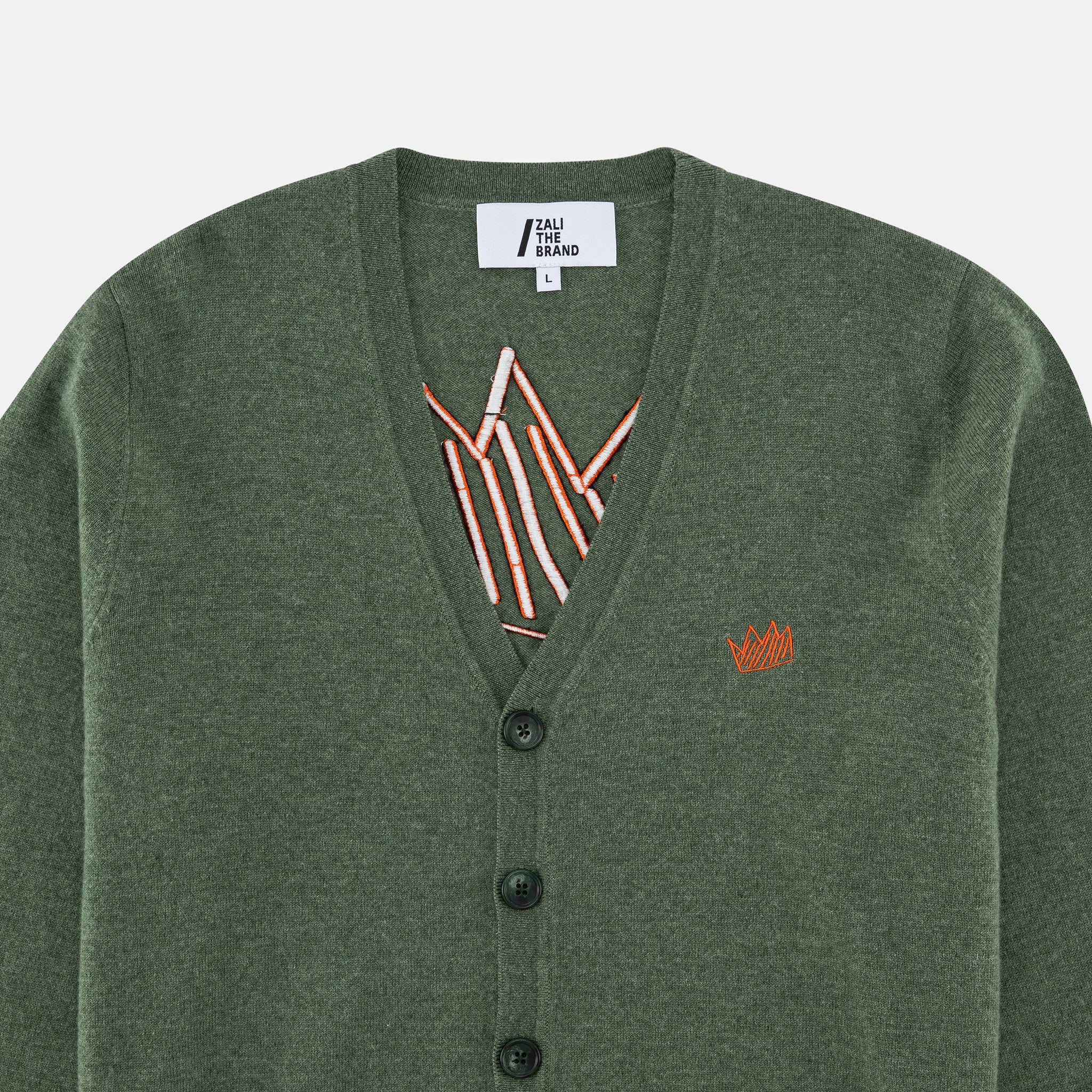 UNISEX MEGA CROWN CARDIGAN KHAKI