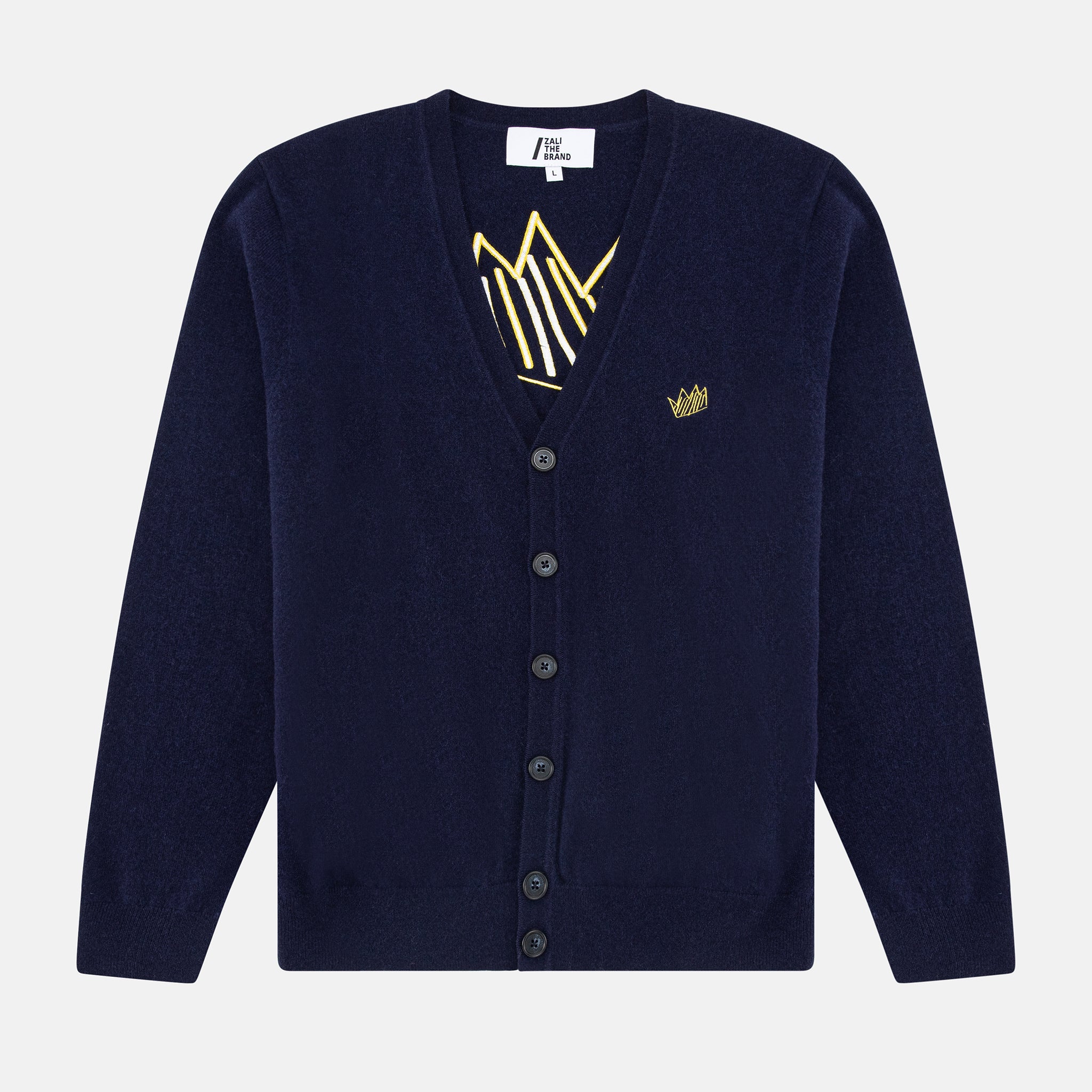 UNISEX MEGA CROWN CARDIGAN, NAVY