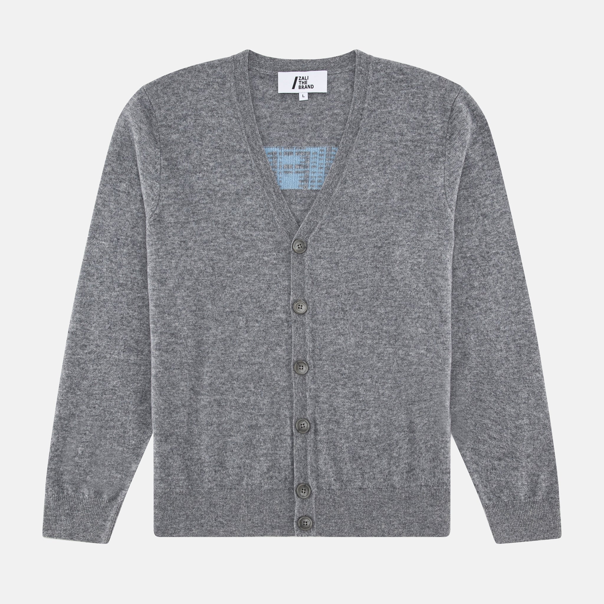 UNISEX CHAOS JAQUARD CARDIGAN, GREY