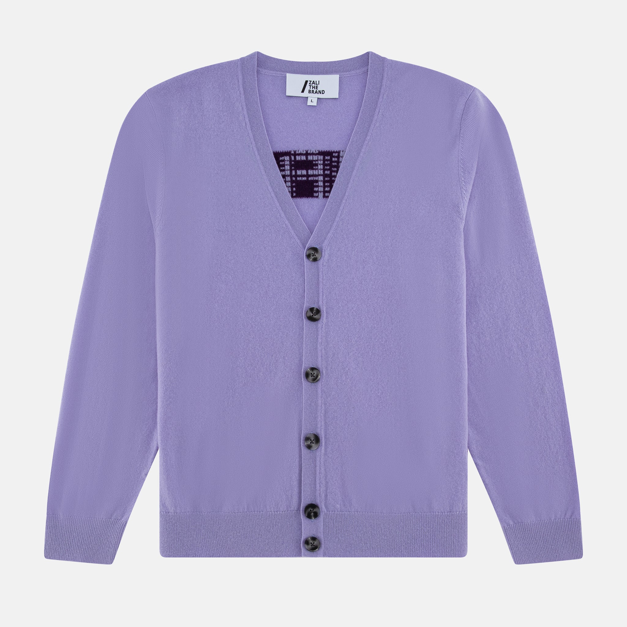 UNISEX CHAOS JAQUARD CARDIGAN, LILAC