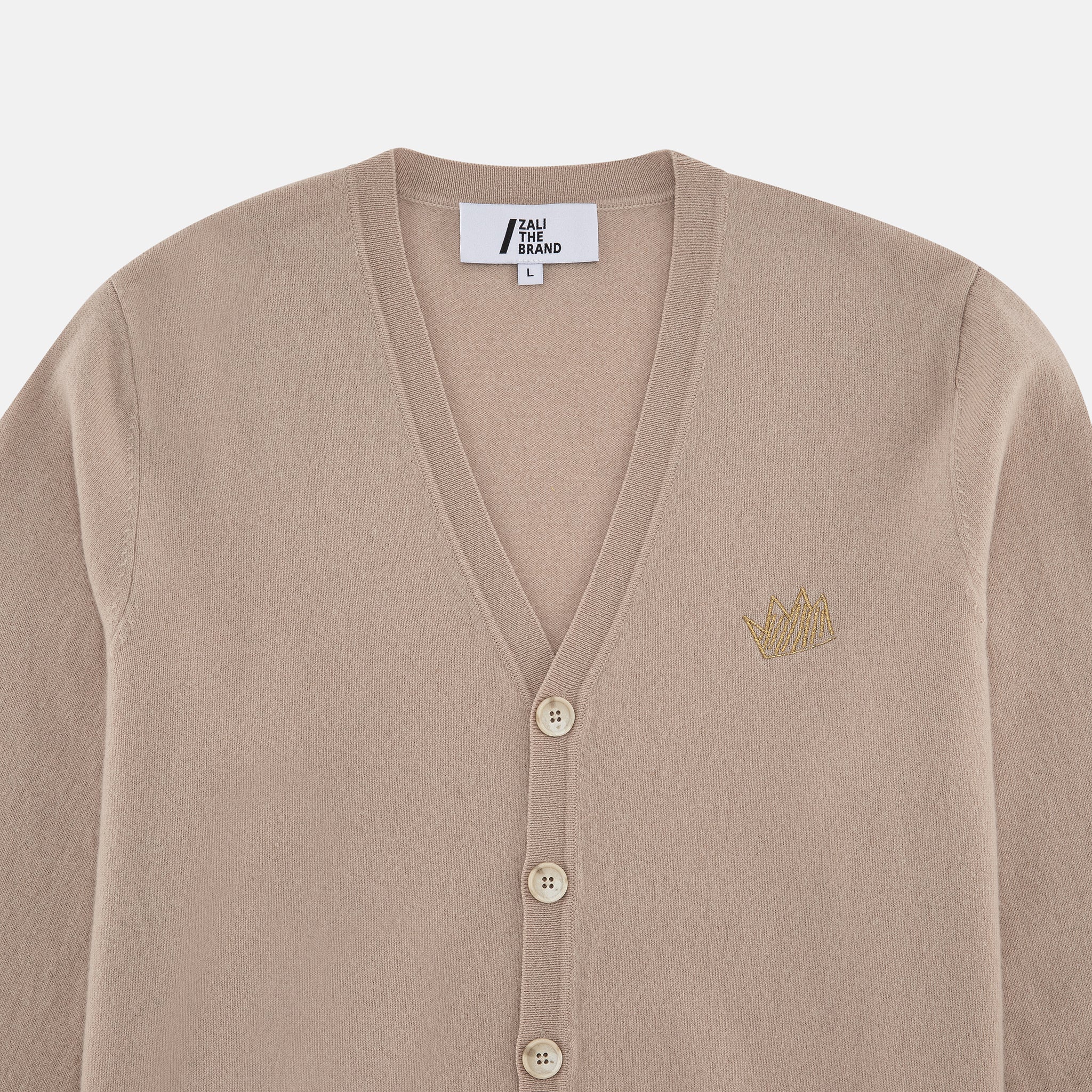UNISEX MINI CROWN CARDIGAN, BEIGE