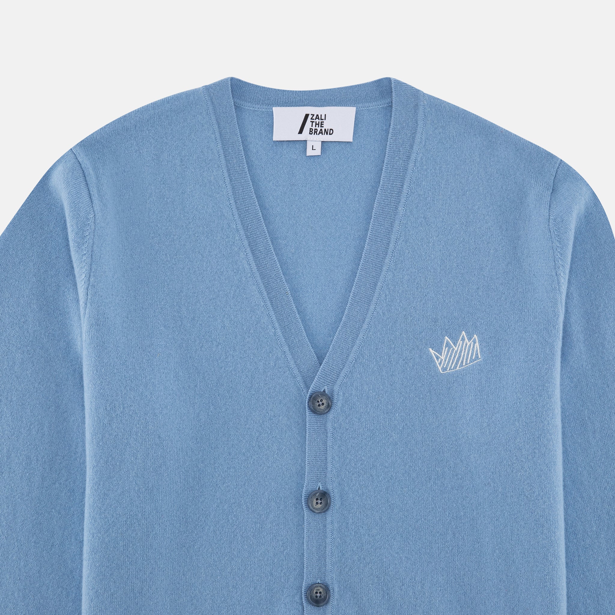 UNISEX MINI CROWN CARDIGAN BLUE