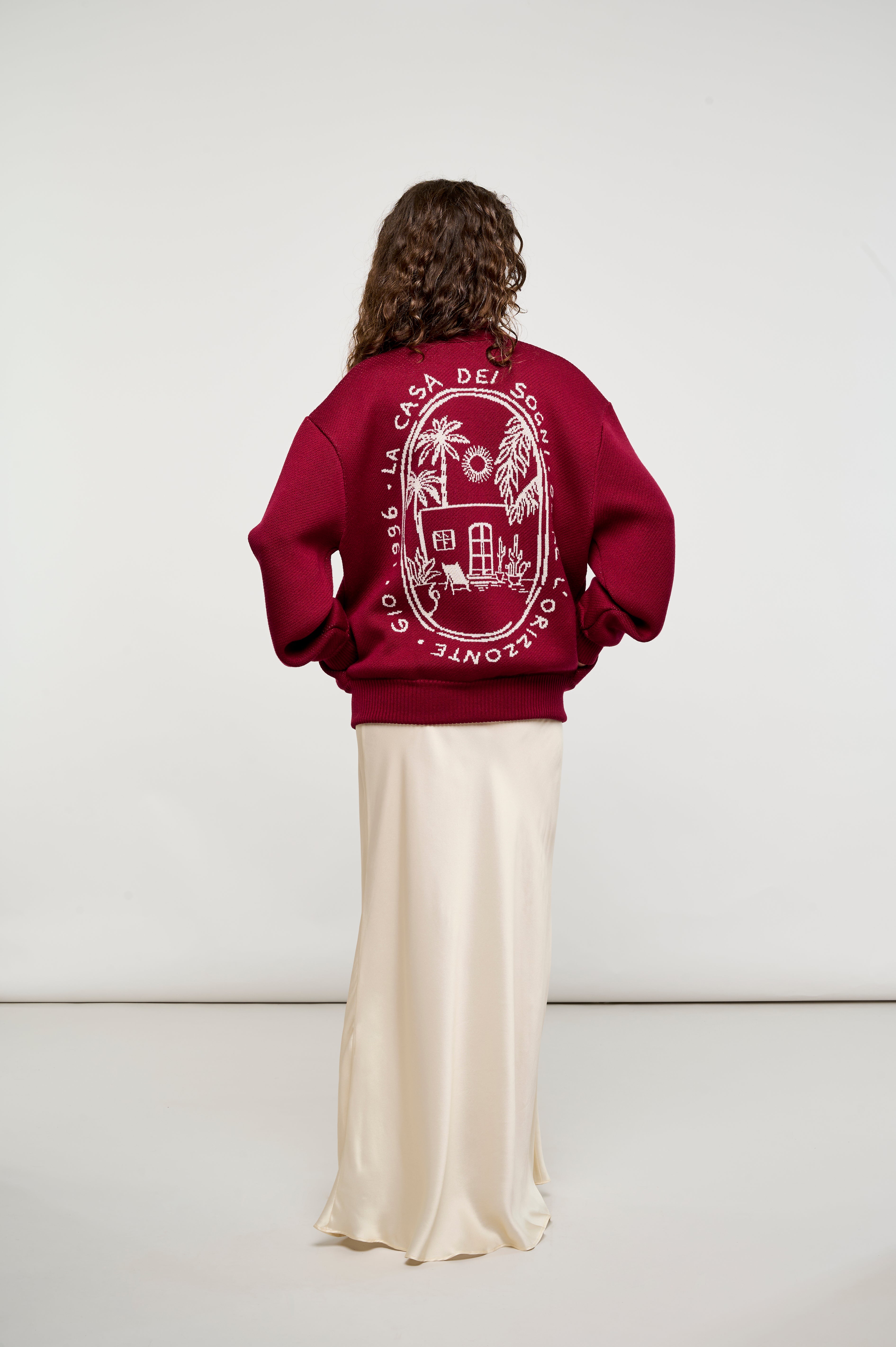 LA CASA DEI SOGNI BURGUNDY BOMBER