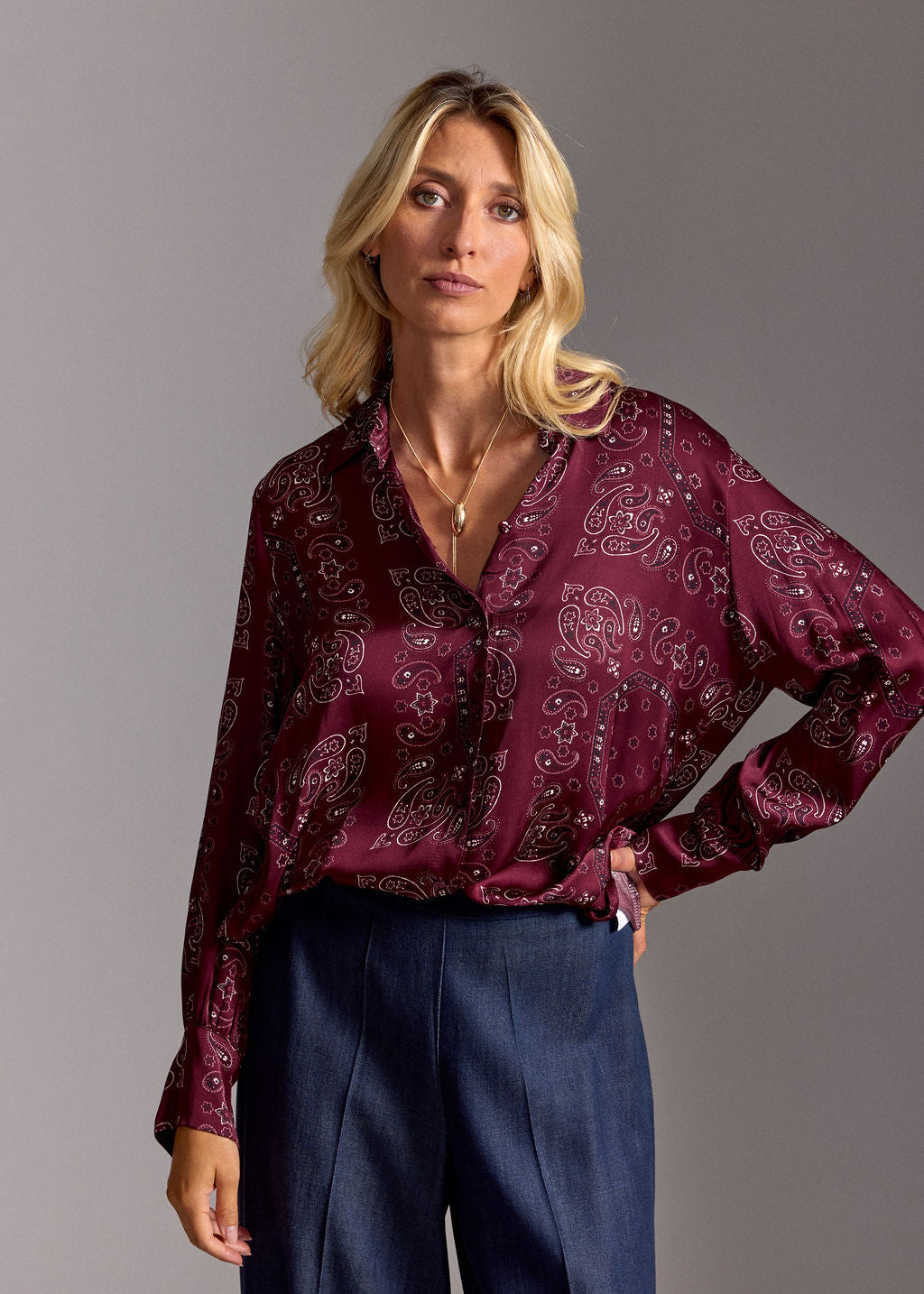 TASHA SHIRT BURGUNDY