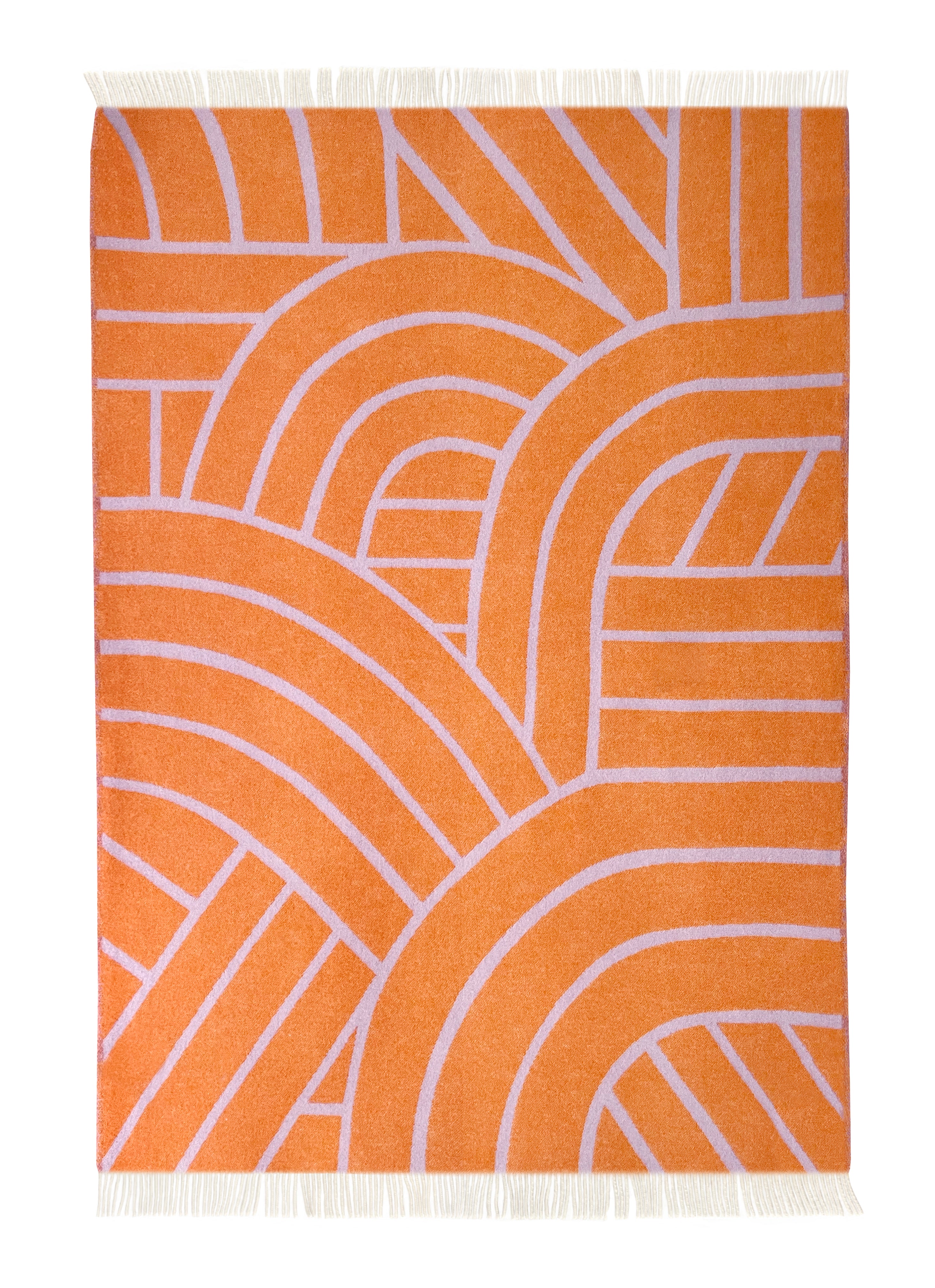 MAISON DEUX LINES BLANKET LILAC ORANGE