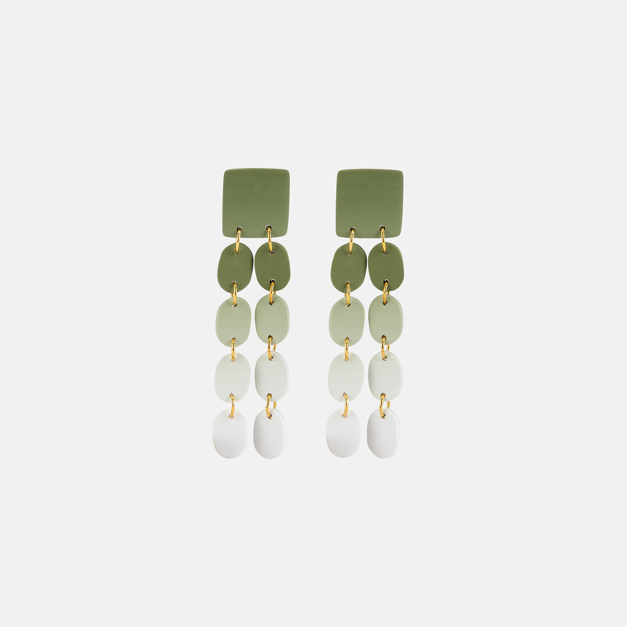IMAN GRADIENT GREEN EARRINGS