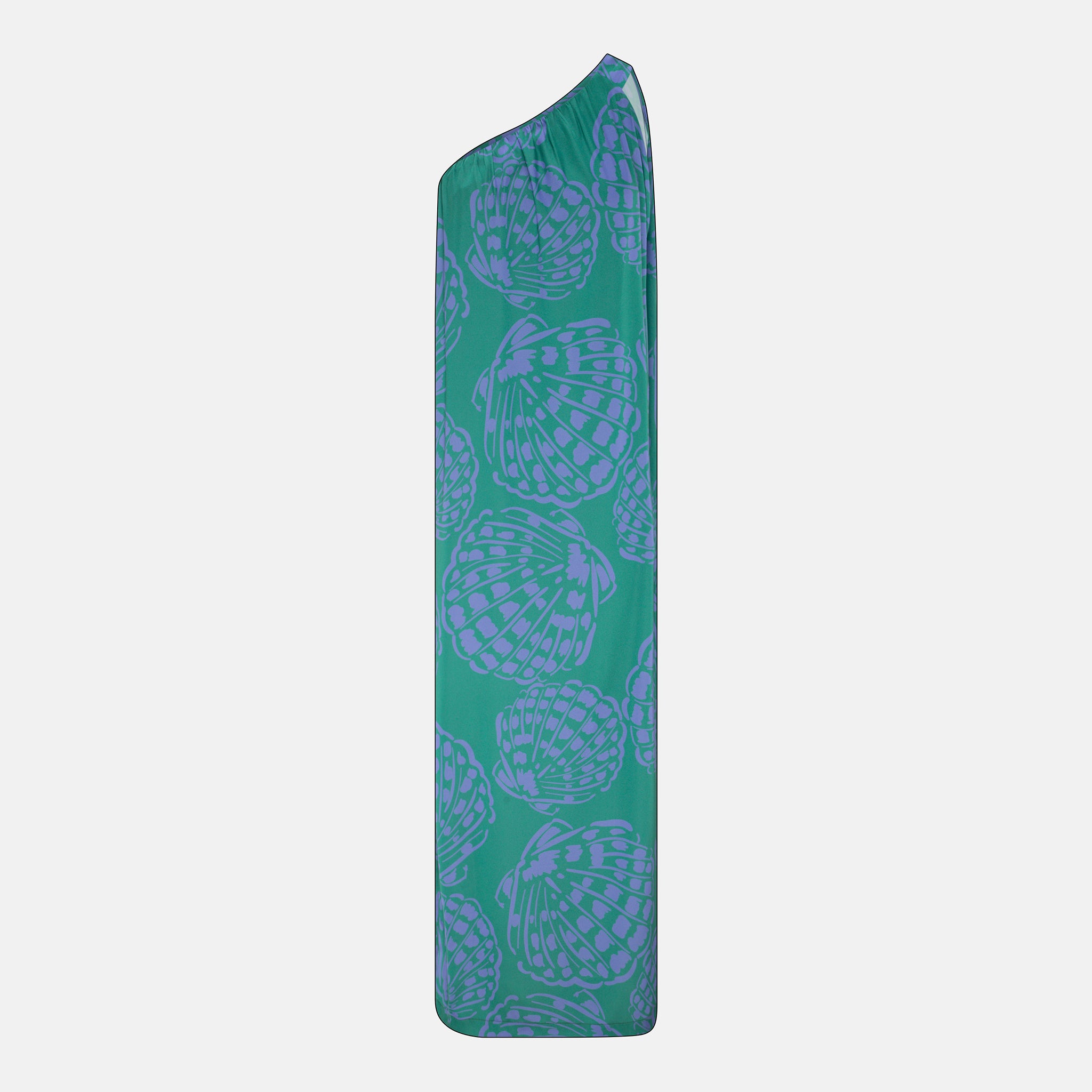 ARIEL ONE SHOULDER LONG DRESS GREEN LILAC