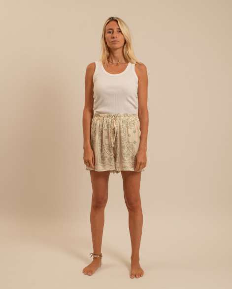 ROSWELL2 SHORTS BANDANA PRINT CREAM