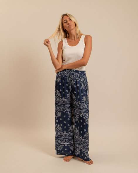 PHOENIX2 PANTS BANDANA PRINT NAVY