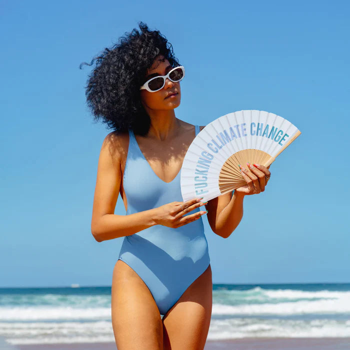 "FUCKING CLIMATE CHANGE" HAND FAN
