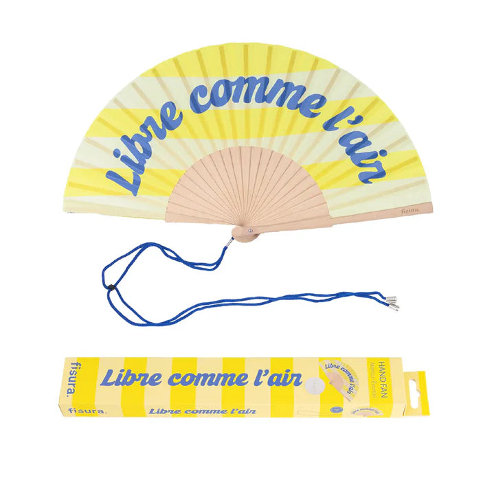 "libre comme l'air" STRIPED HAND FAN