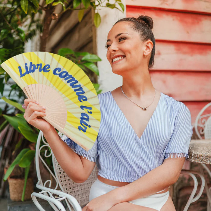 "libre comme l'air" STRIPED HAND FAN