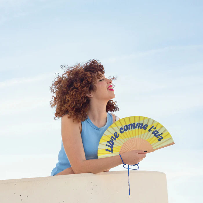 "libre comme l'air" STRIPED HAND FAN
