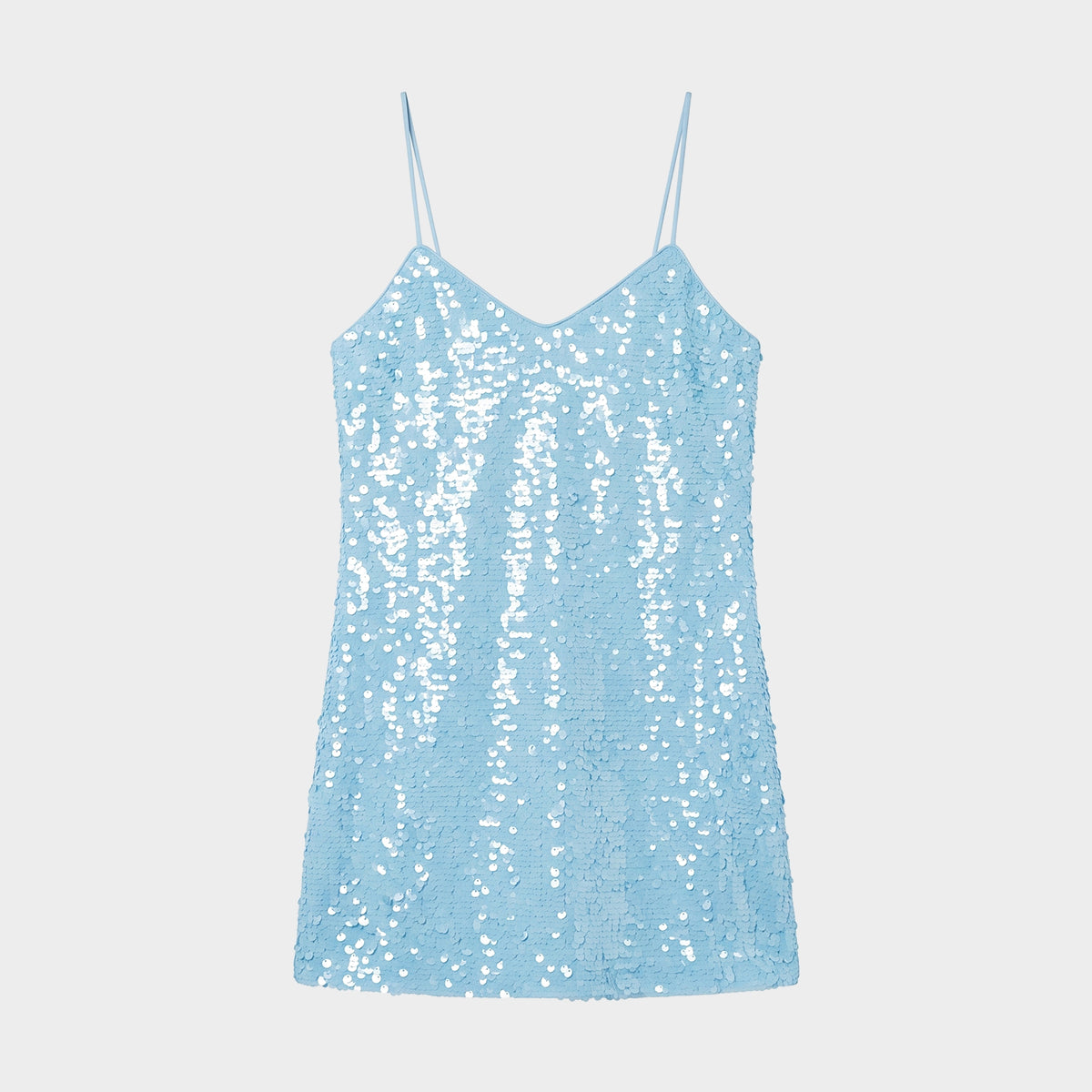 ANISSA PAILLETTES MINI DRESS IN SKY BLUE