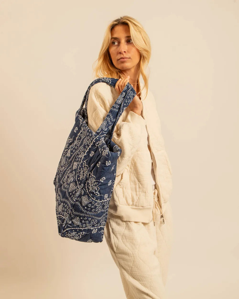 PHILADELPHIE2 CABAS BAG BANDANA NAVY