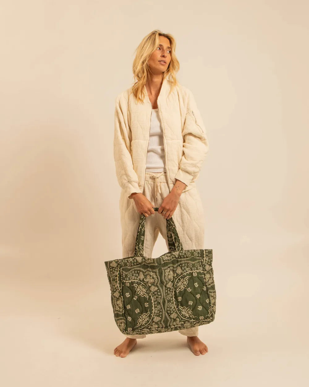 PHILADELPHIE2 CABAS BAG BANDANA KAKI