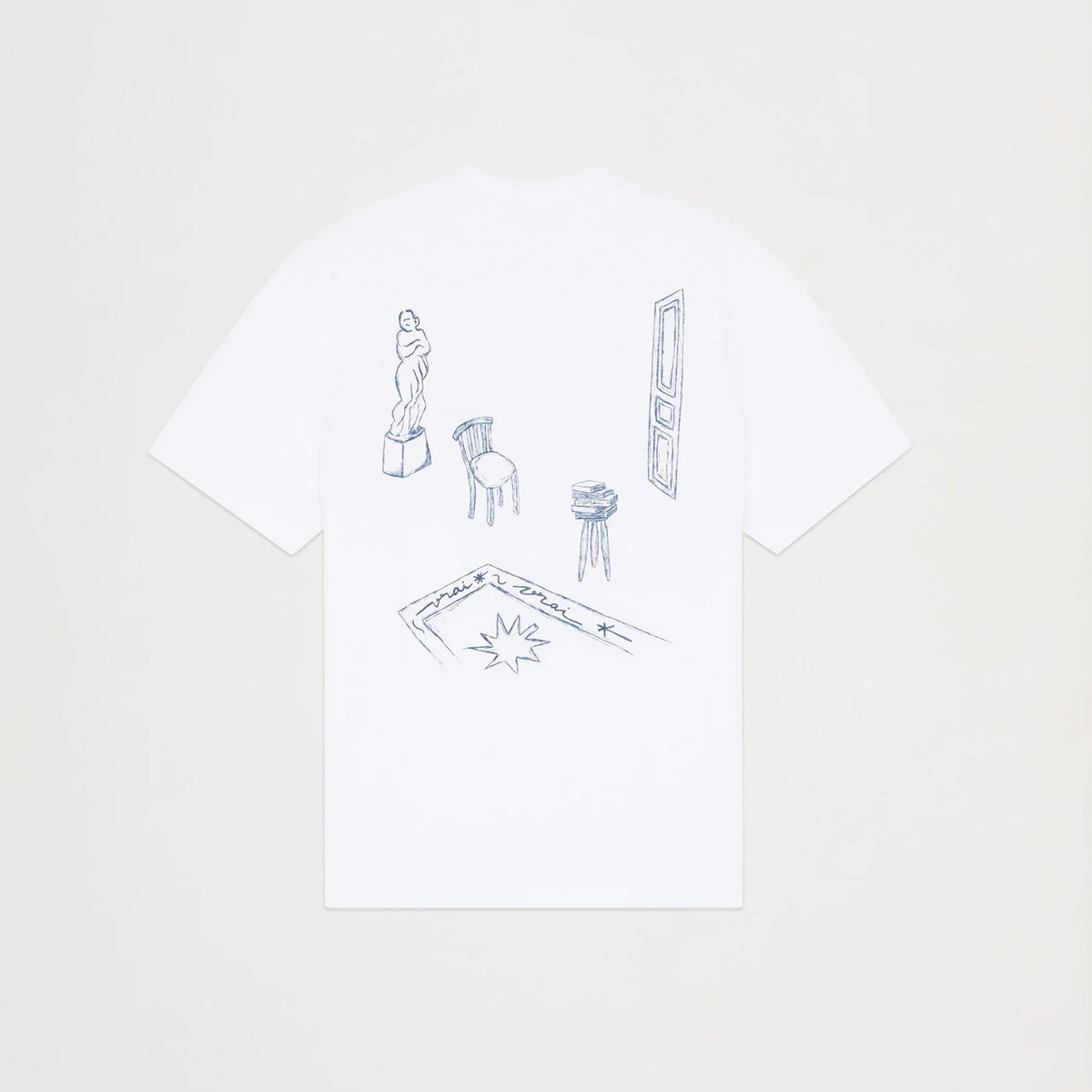 UNISEX T-SHIRT "LE CLUB" ILLUSTRATION WHITE