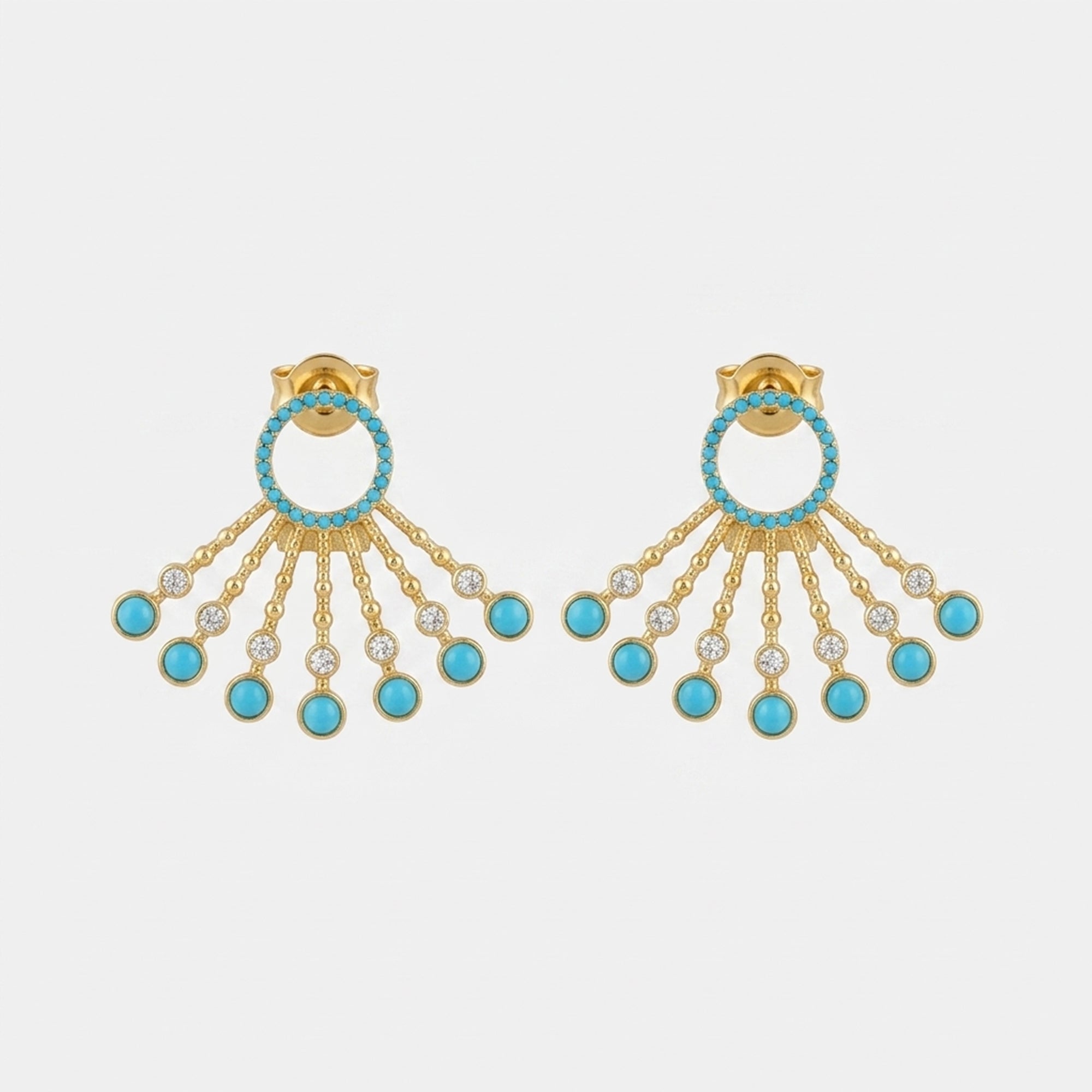 ATELIER NANOU MINI SUN EARRINGS TURQUOISE