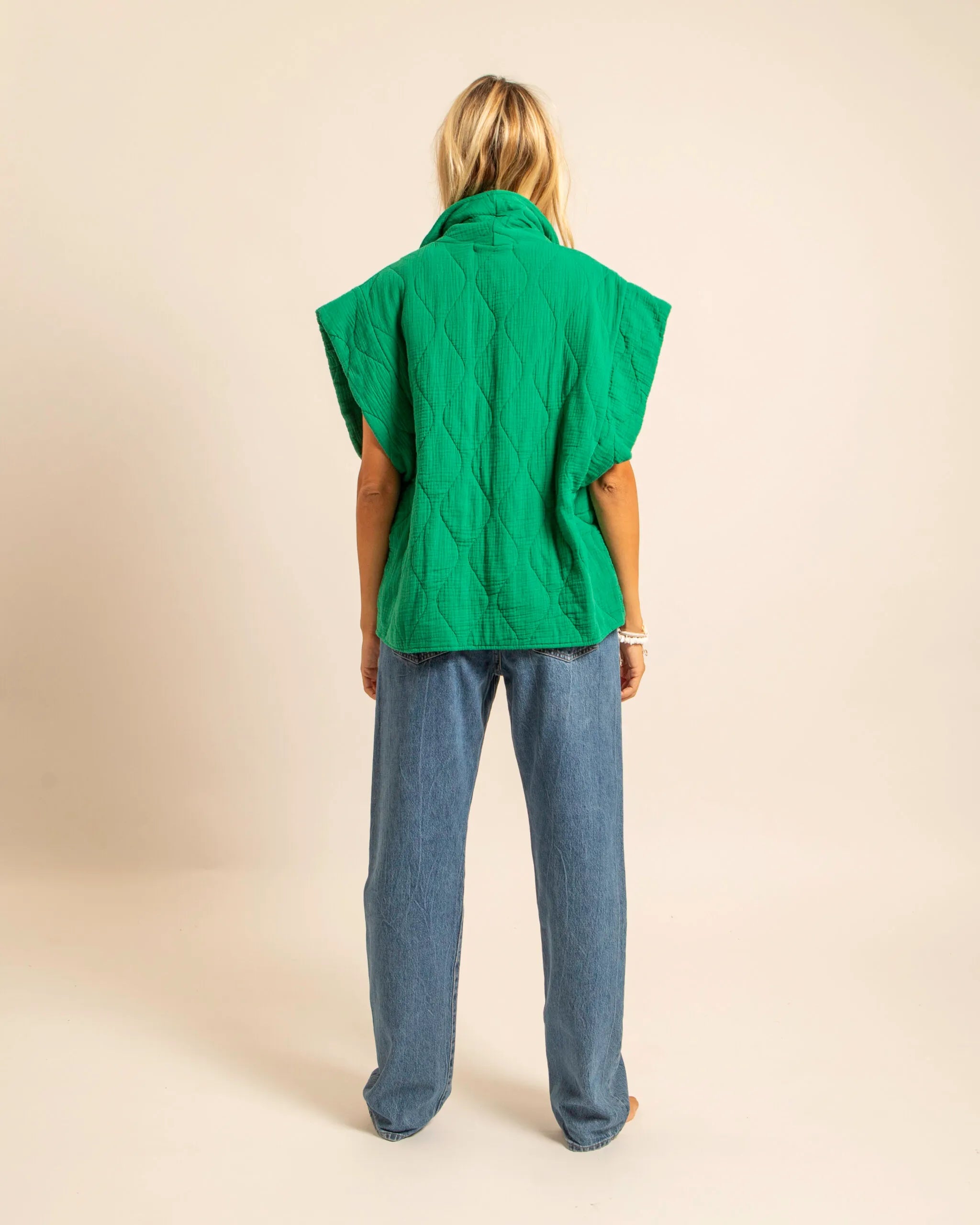 BROOKLYN1 SLEVELESS VEST PLAIN GREEN