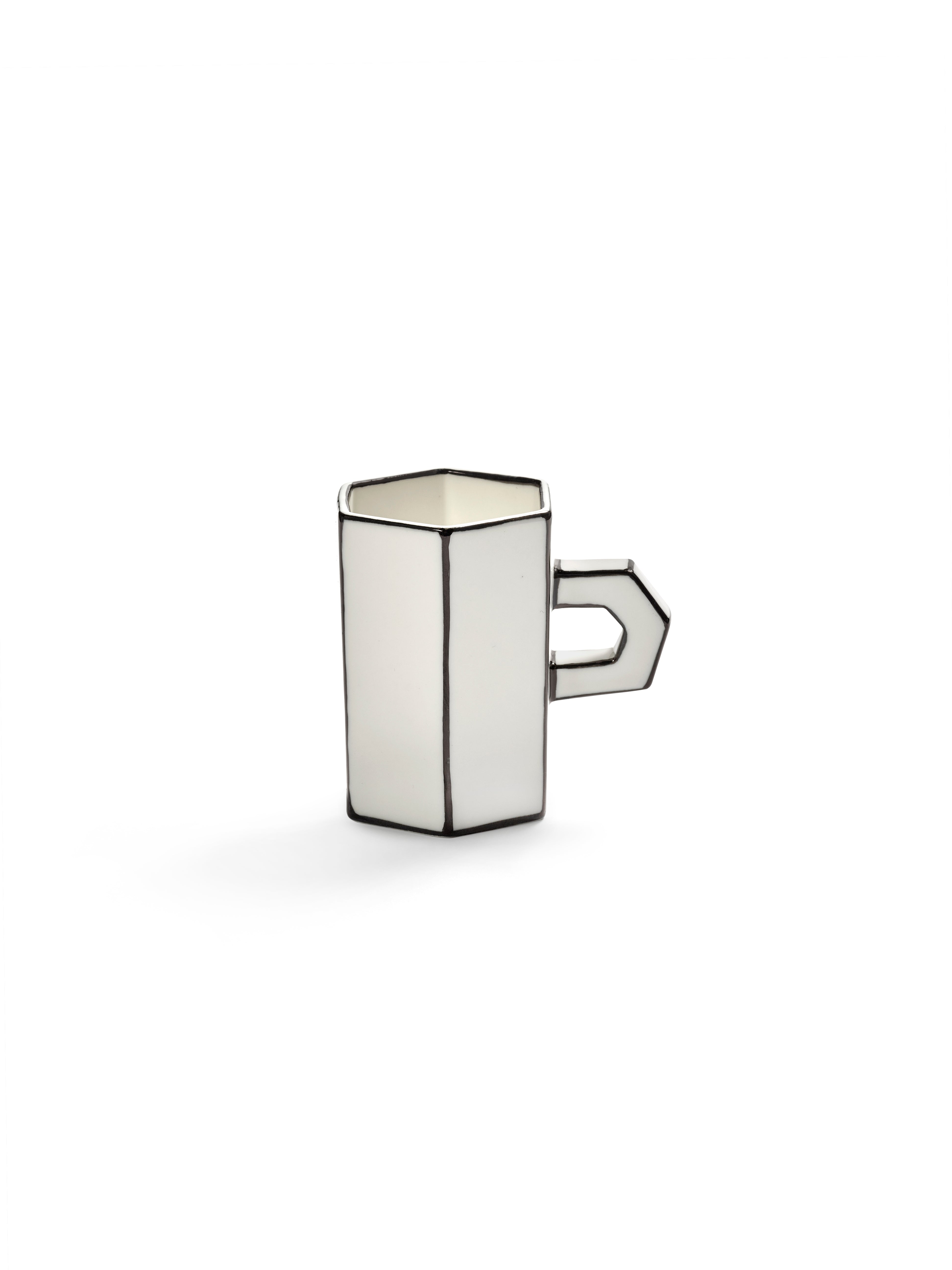 DOUBLE ESPRESSO CUP WHITE/BLACK CARTE BLANCHE- SET OF 2 CUPS