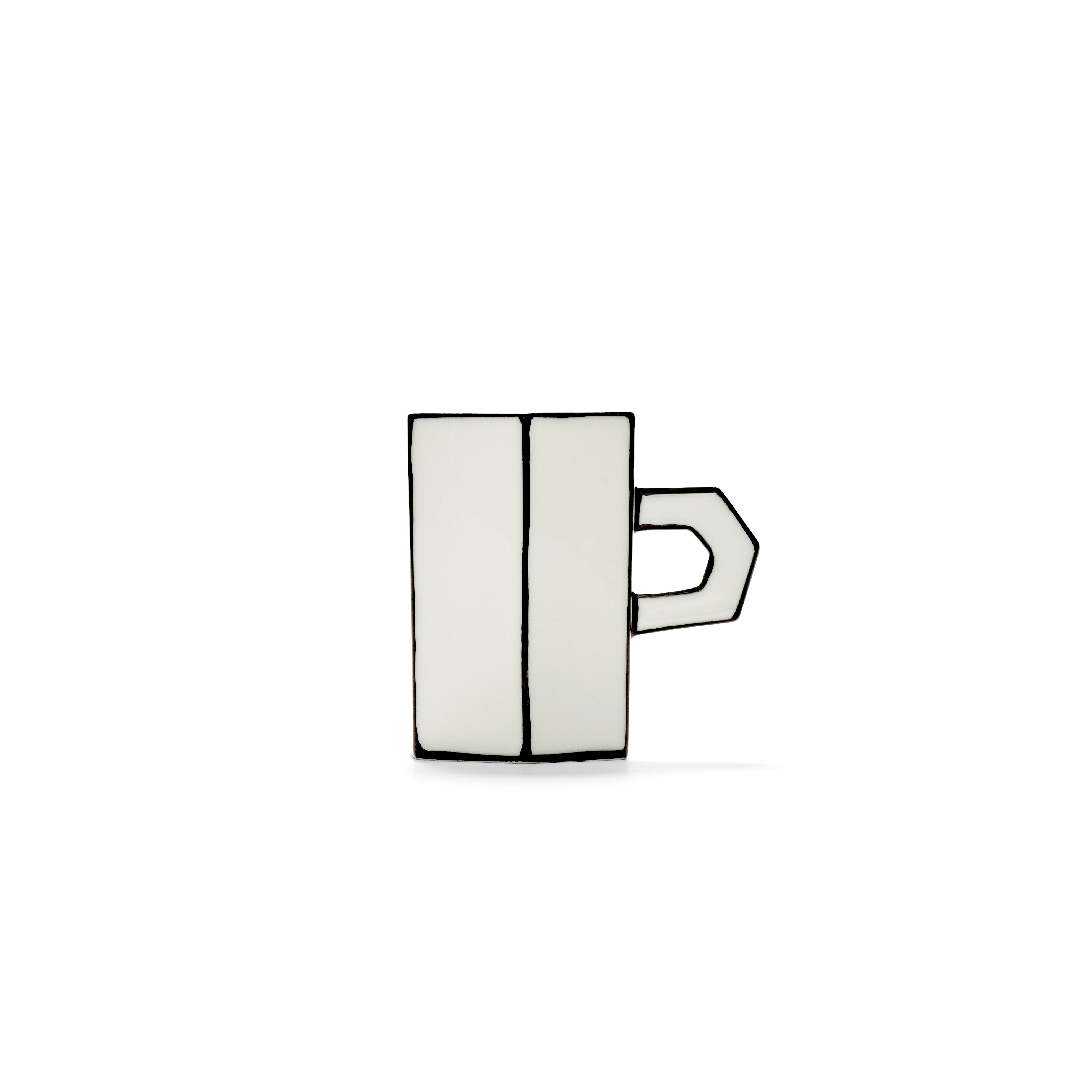 DOUBLE ESPRESSO CUP WHITE/BLACK CARTE BLANCHE- SET OF 2 CUPS