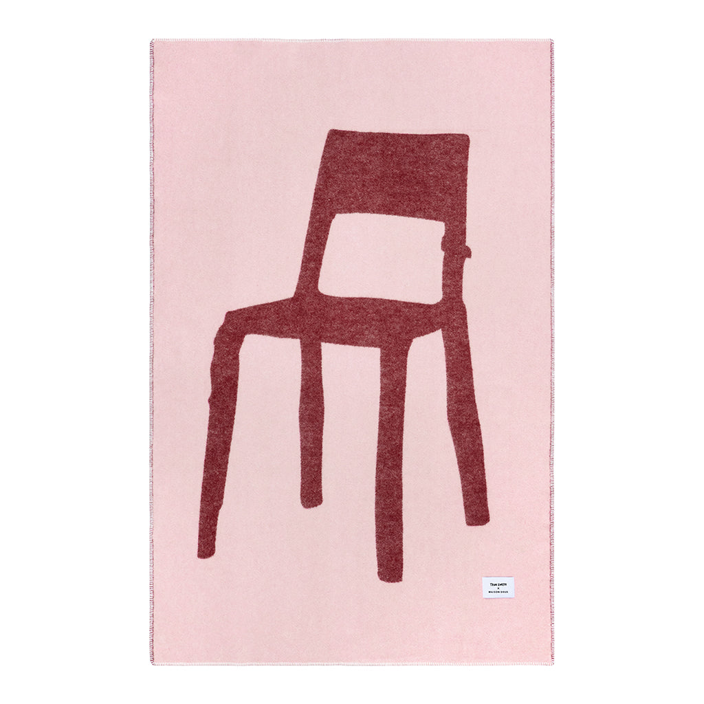 MAISON DEUX SPLITTED CHAIR BLANKET PINK BORDO