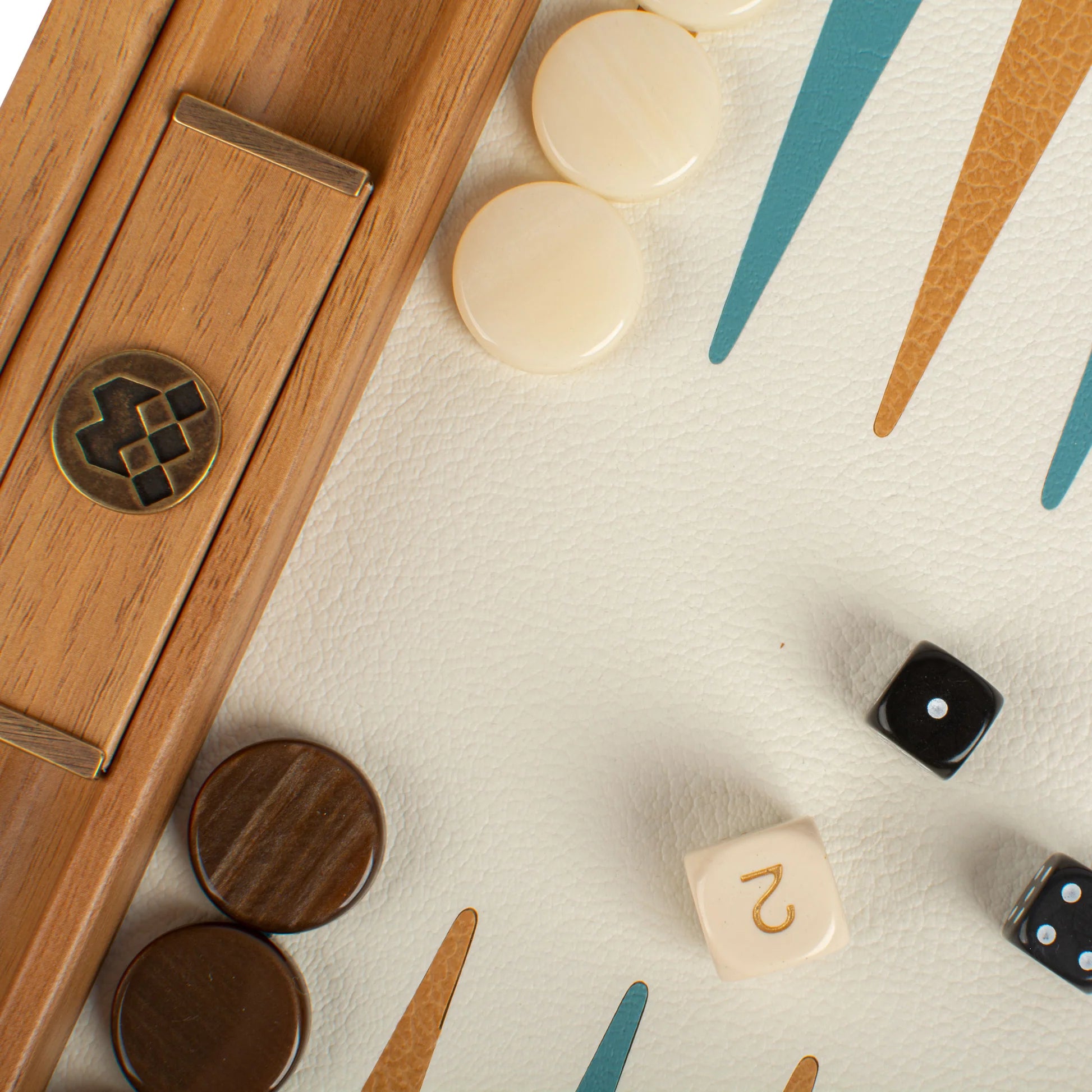 HANDCRAFTED WOVEN LEATHER BACKGAMMON SET BLUE