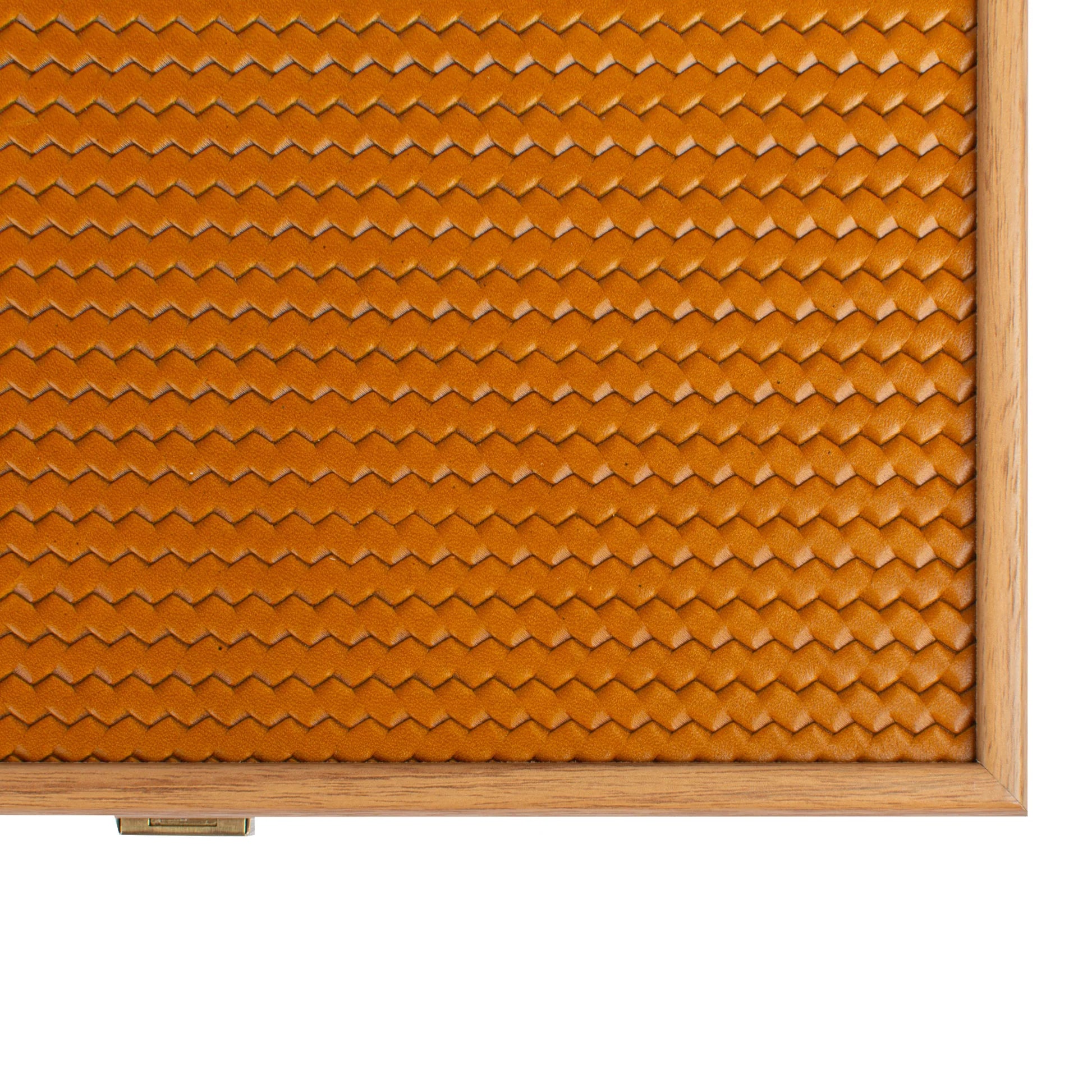 HANDCRAFTED WOVEN LEATHER BACKGAMMON SET YELLOW MUSTARD