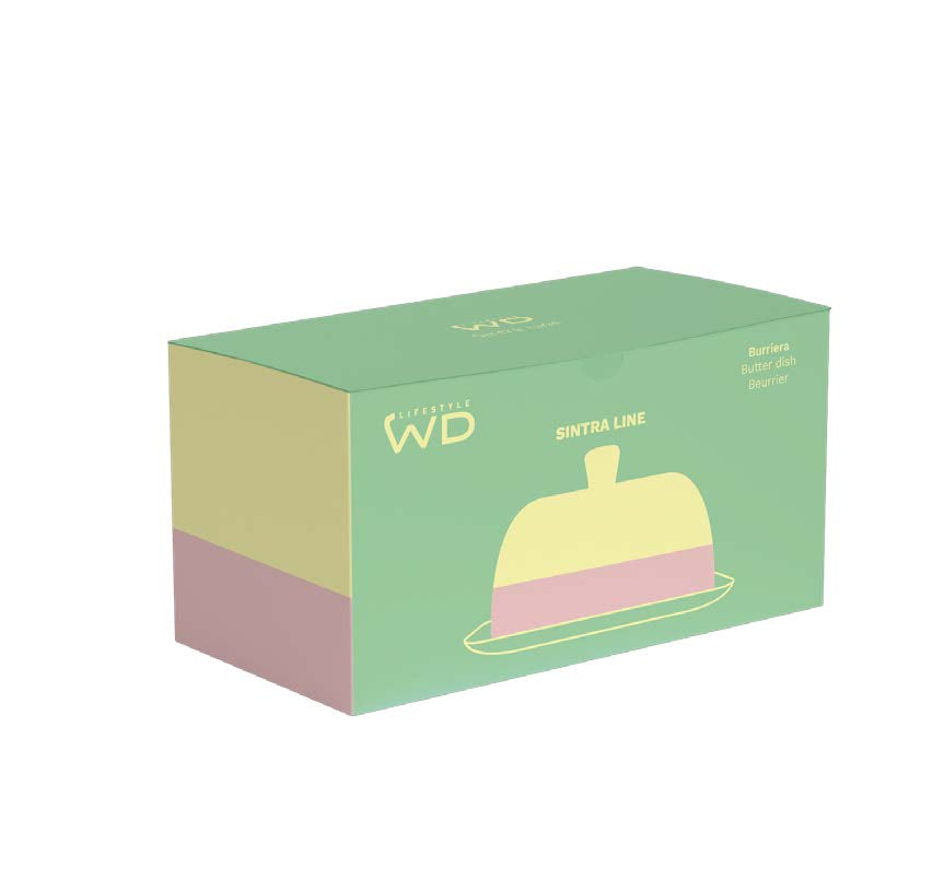 STONEWARE BUTTER DISH PASTEL