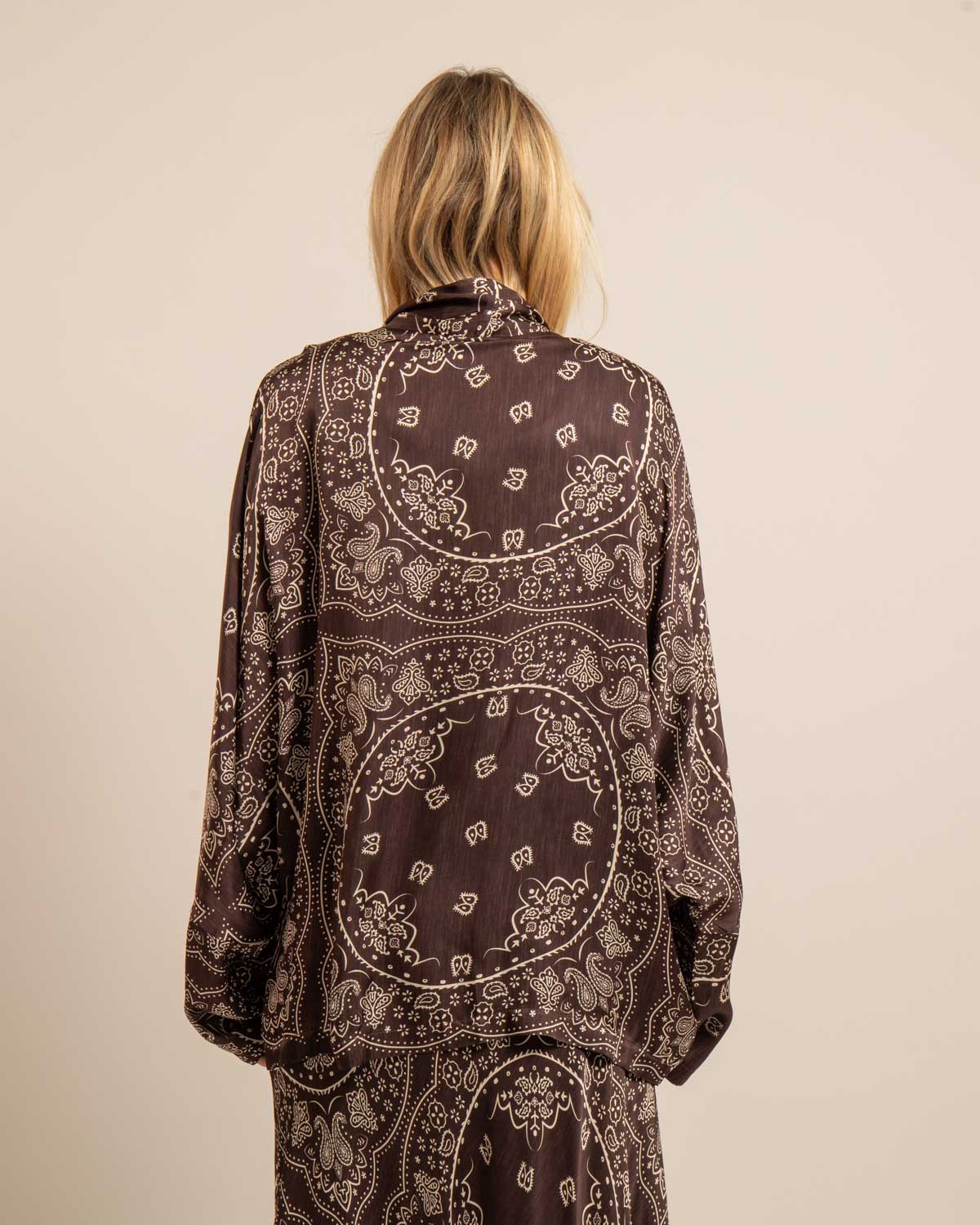 CHICAGO9 KIMONO BANDANA PRINT CHOCOLATE