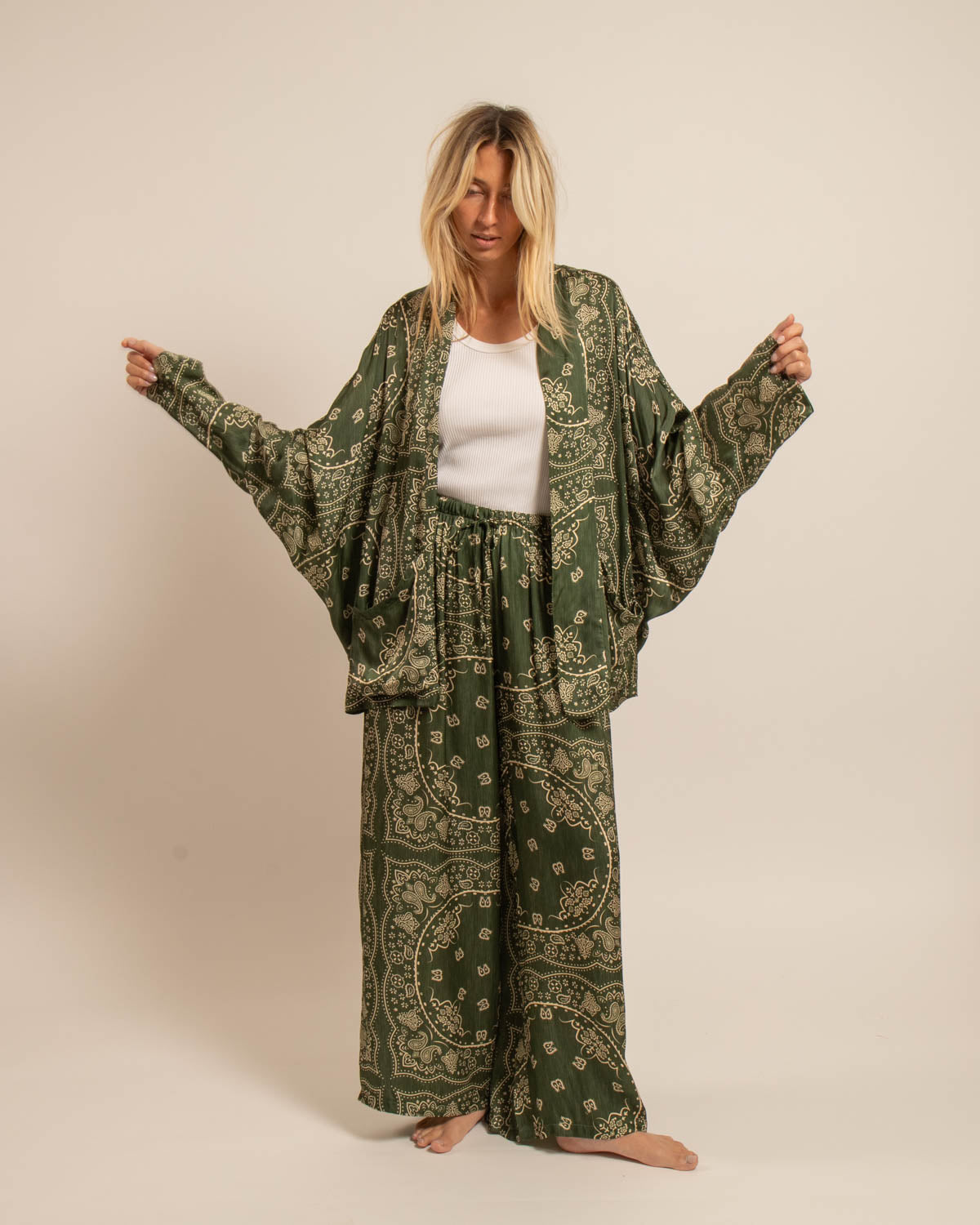 PHOENIX2 PANTS BANDANA PRINT KHAKI