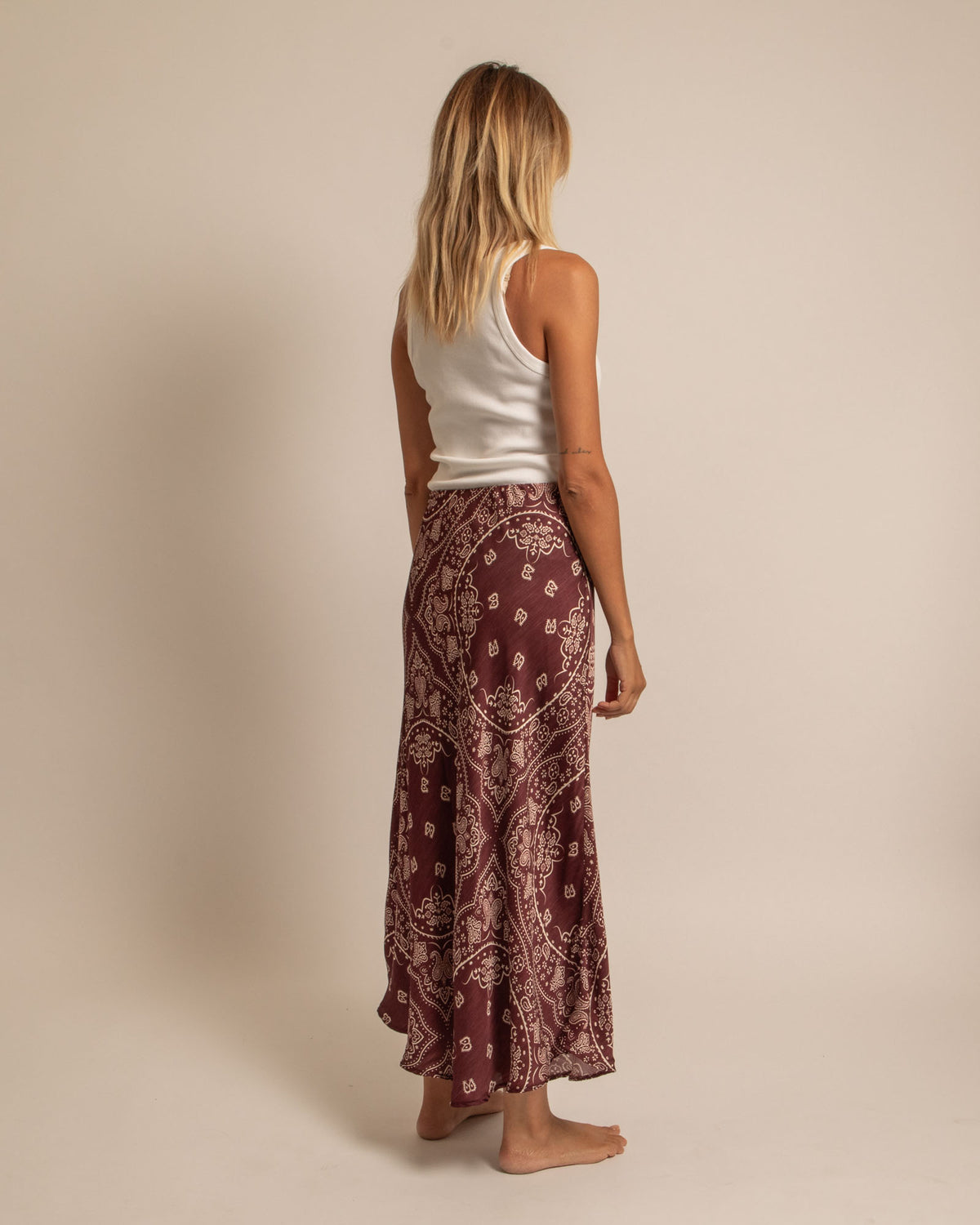 HAMILTON2 SKIRT BANDANA PRINT BURGUNDY
