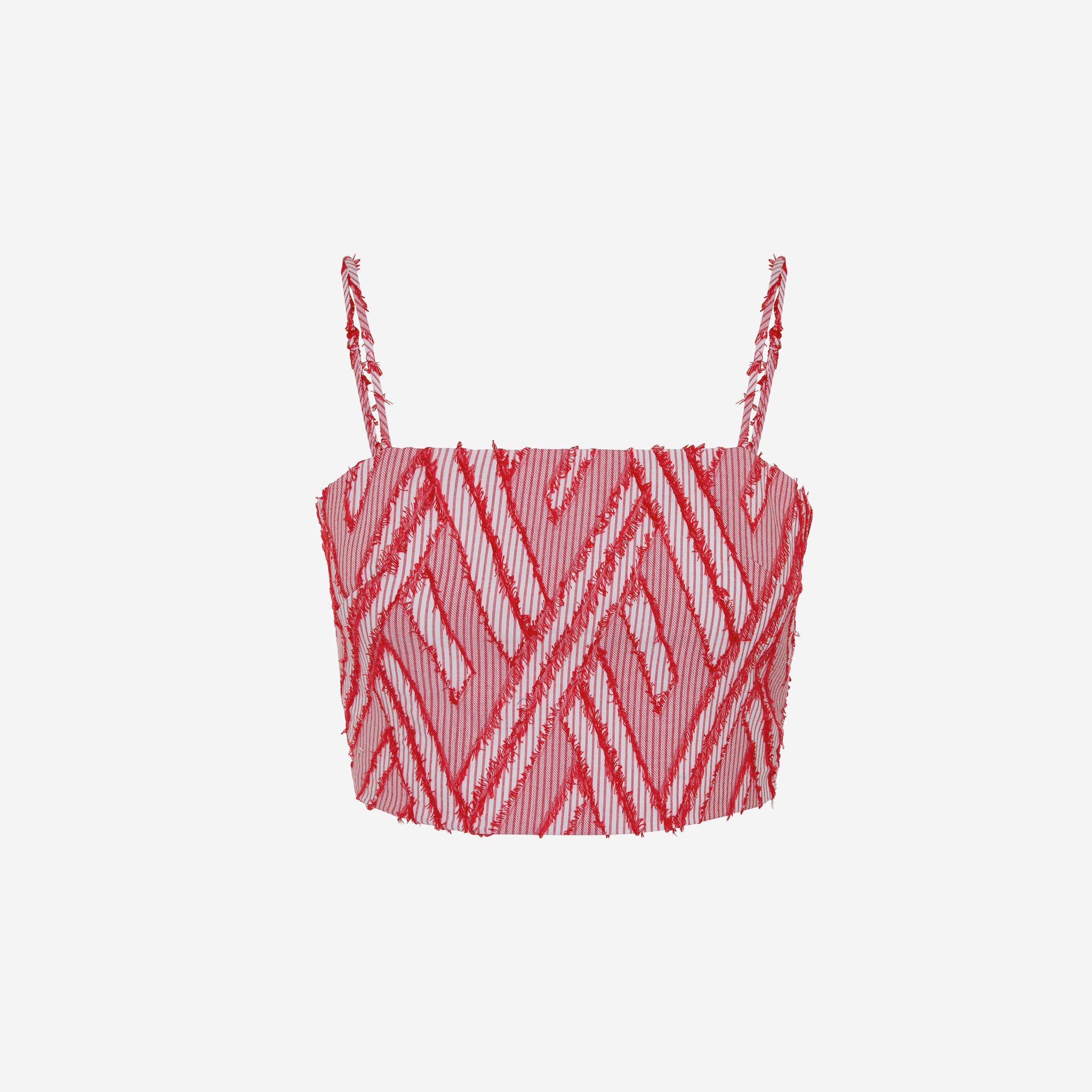 BENE V PATTERN CROP TOP