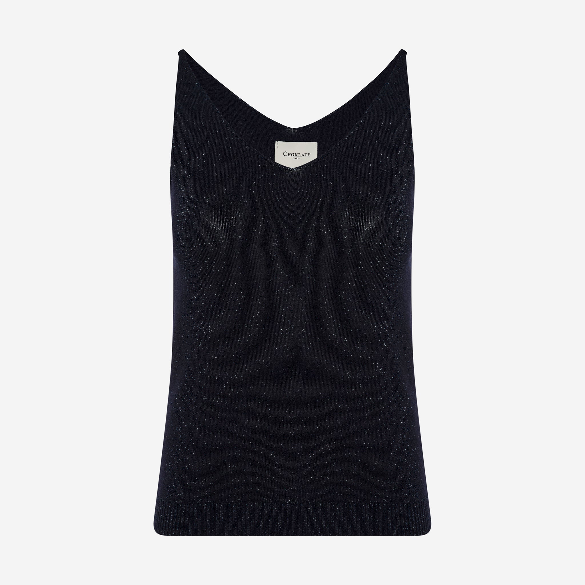 SARA TOP METALLIC NAVY