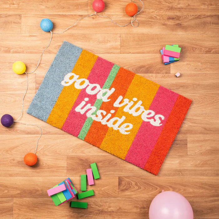 "good vibes inside" COLORED DOORMAT