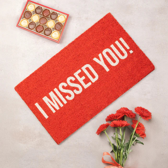 "I MISSED YOU!" COLORED DOORMAT