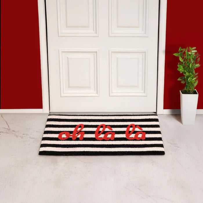 "oh là là" STRIPED BLACK & WHITE DOORMAT