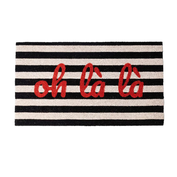 "oh là là" STRIPED BLACK & WHITE DOORMAT
