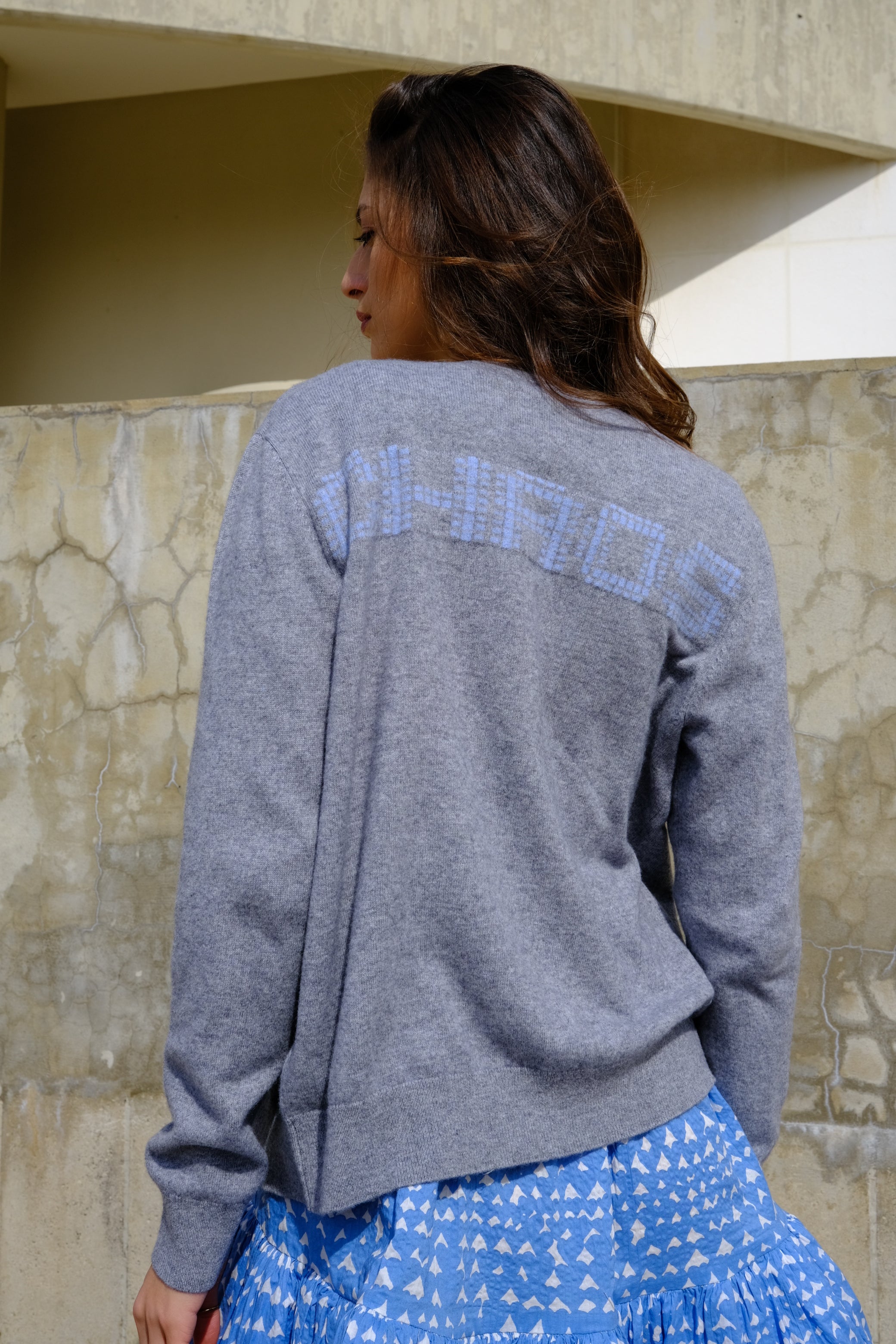 UNISEX CHAOS JAQUARD CARDIGAN, GREY