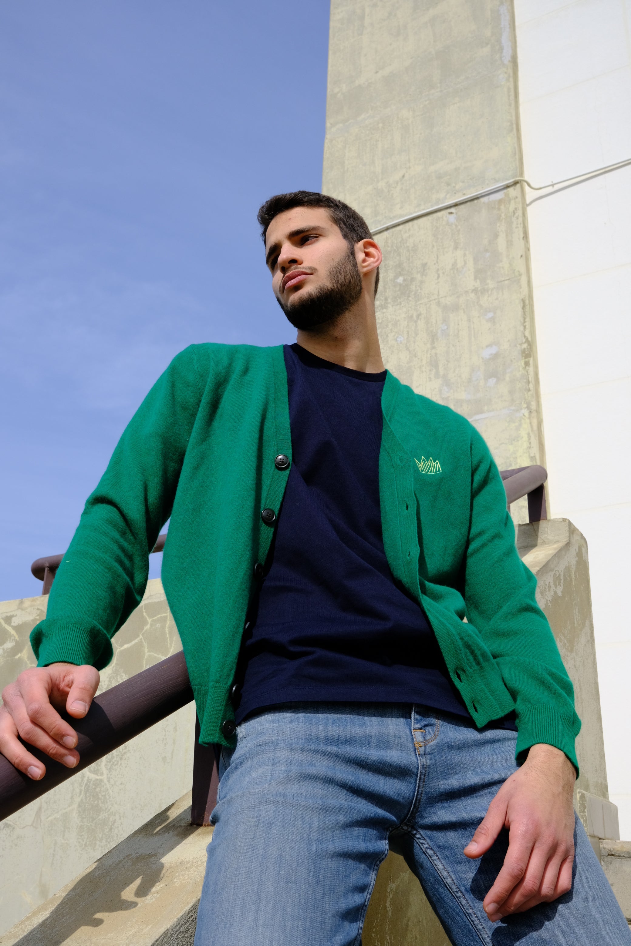 UNISEX MINI CROWN CARDIGAN, GREEN
