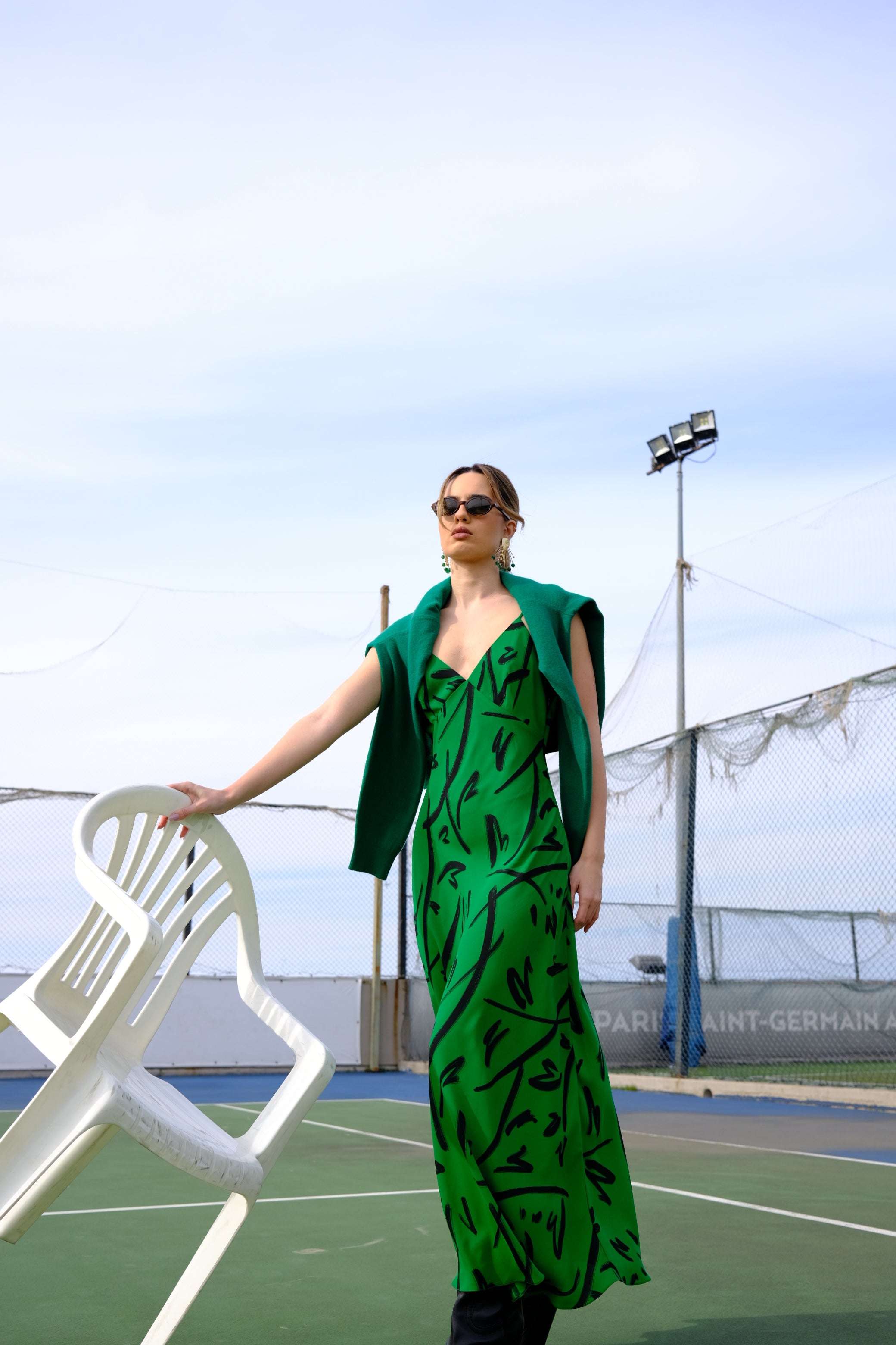 MIA GREEN AND BLACK DRESS