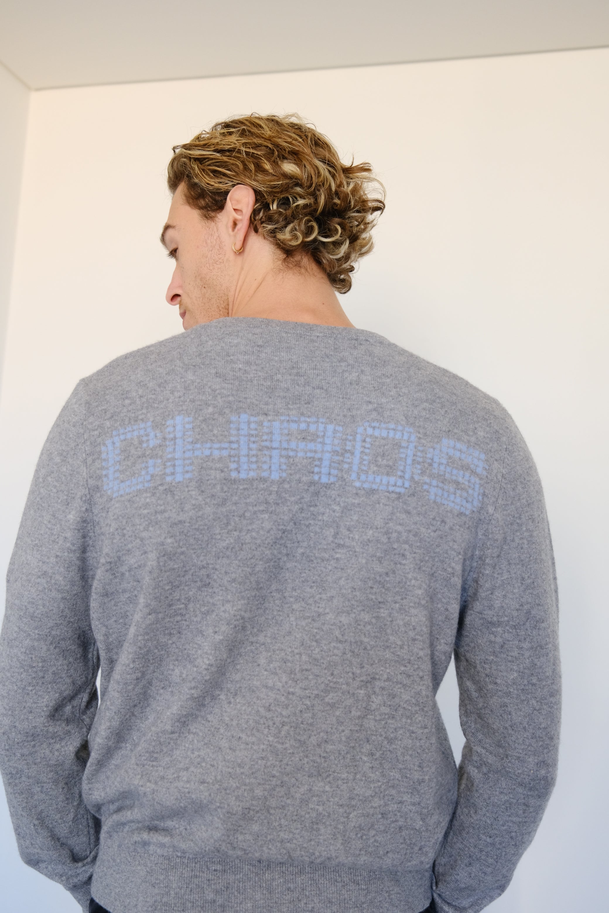 UNISEX CHAOS JAQUARD CARDIGAN, GREY